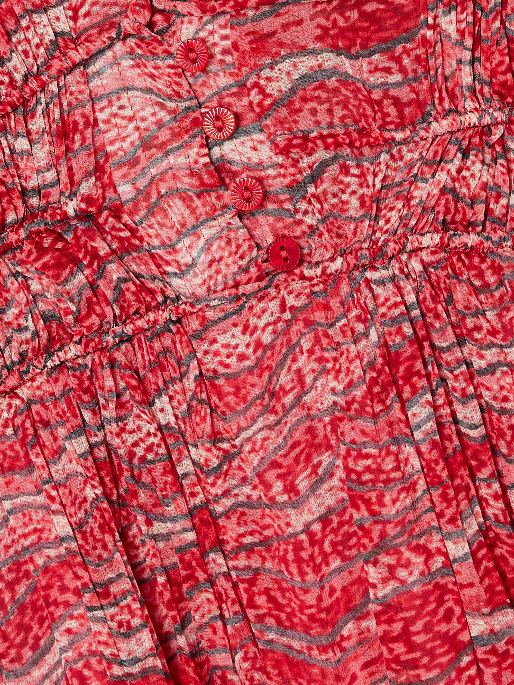 Anawa tie-detailed gathered printed crepon mini dress view