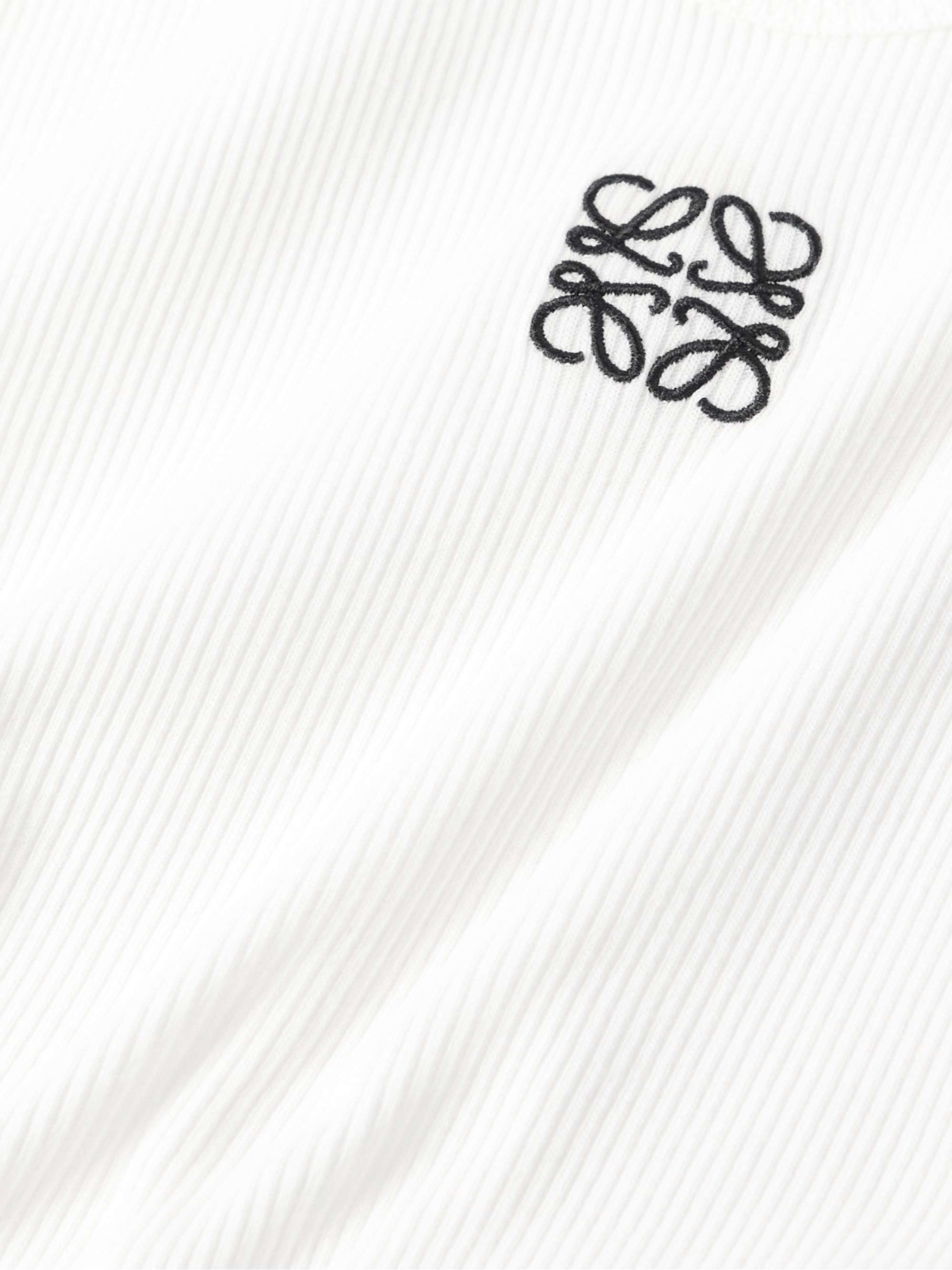 Logo-Embroidered Ribbed Stretch-Cotton Tank Top view