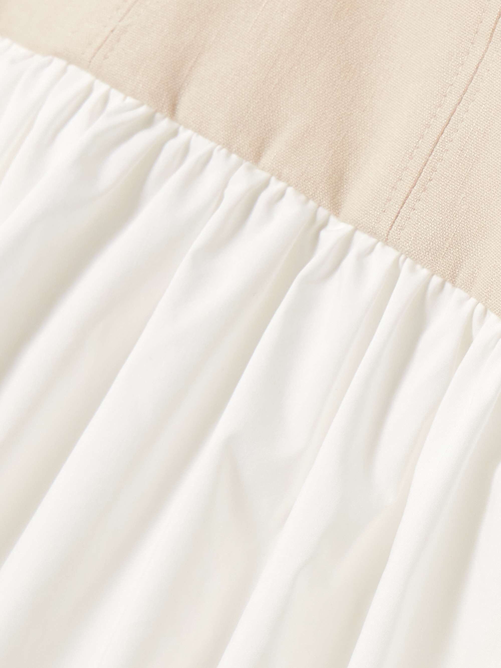 Fifi linen-blend and gathered cotton-blend poplin mini dress view