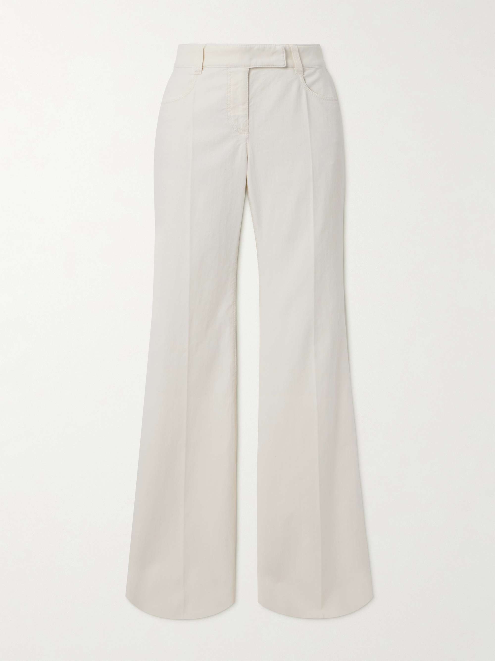 Cotton-blend twill flared pants hero visual