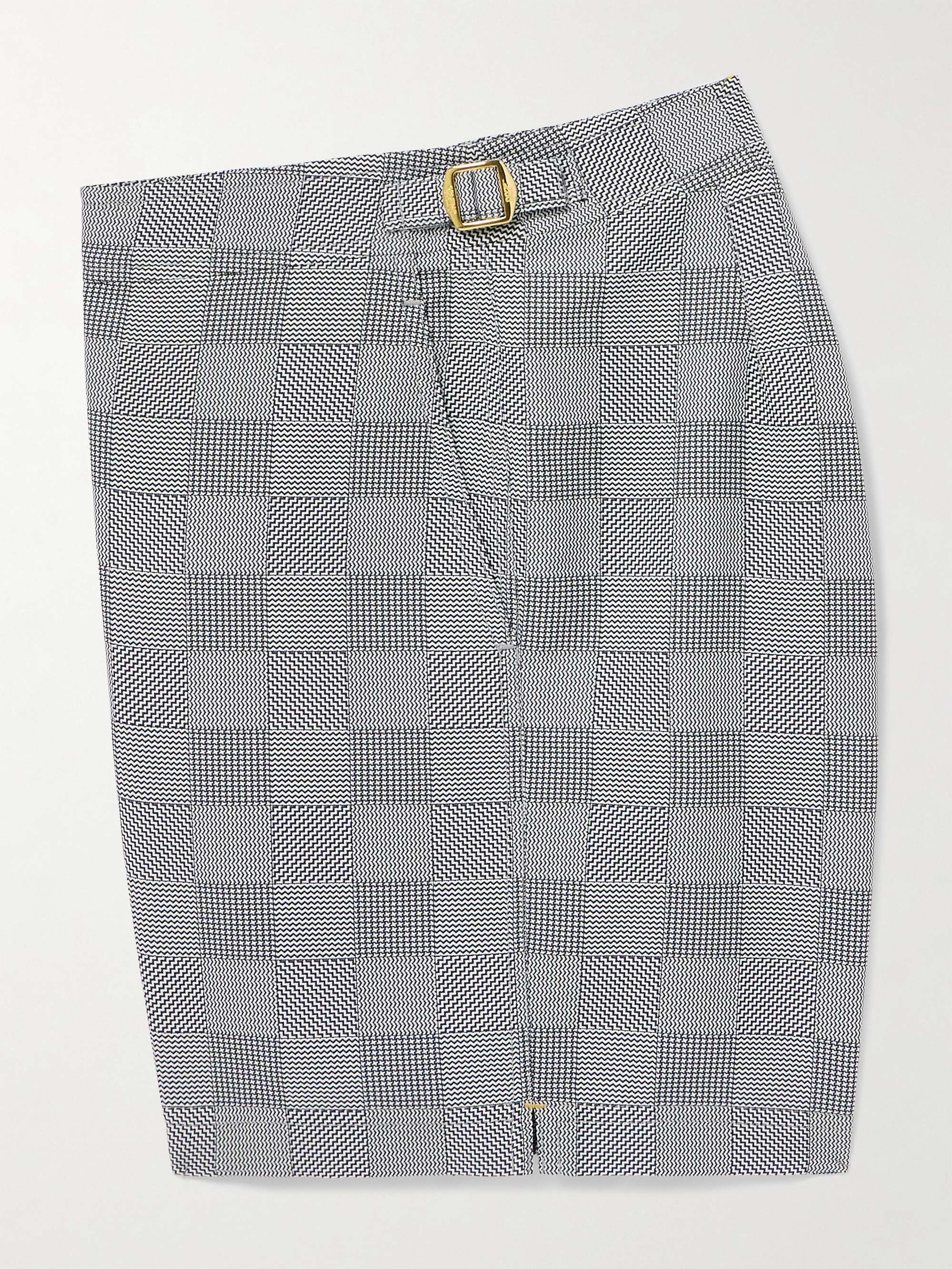+ 007 Bulldog Straight-Leg Checked Recycled Swim Shorts view