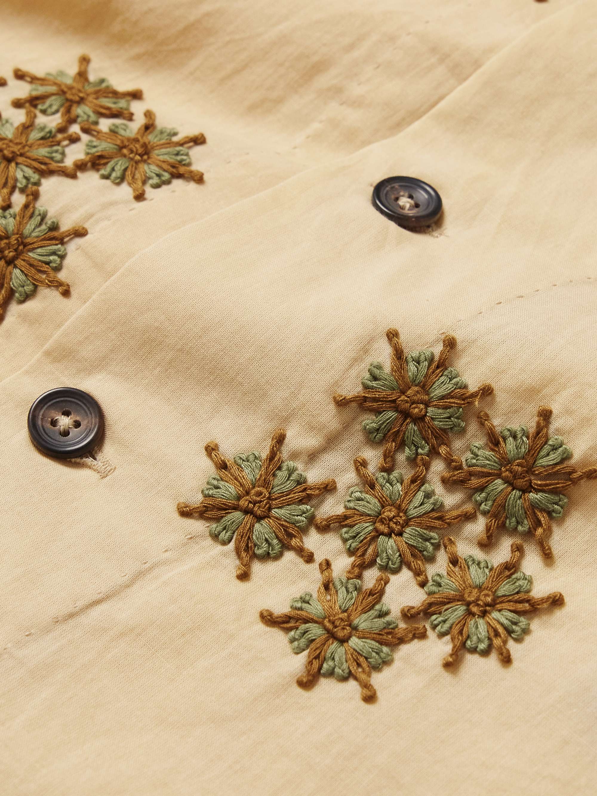 Camp-Collar Embroidered Cotton Shirt view