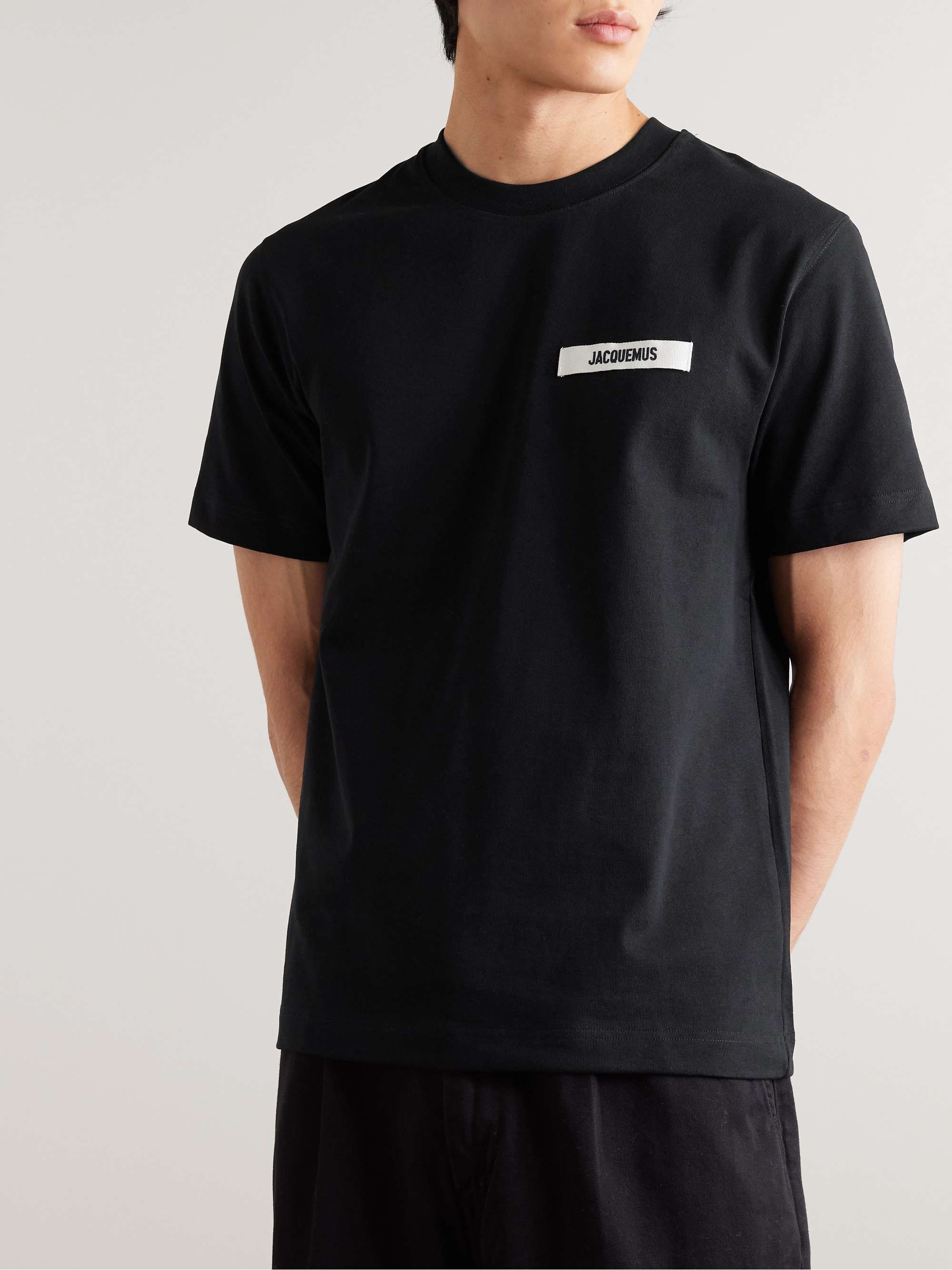 Grosgrain-Trimmed Logo-Embroidered Cotton-Jersey T-shirt view