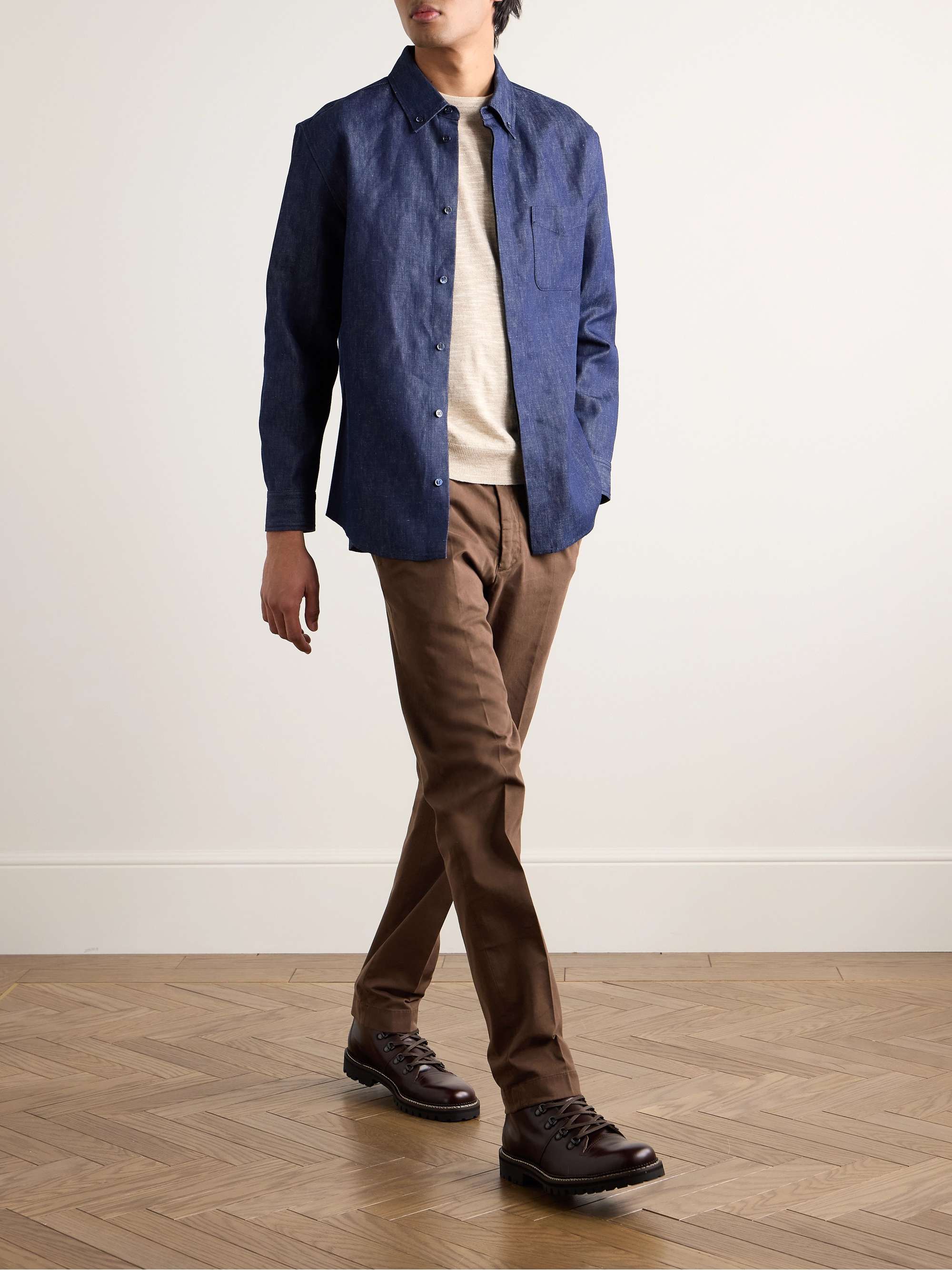 Eaton Slim-Fit Straight-Leg Garment-Dyed Stretch-Cotton Twill Chinos view