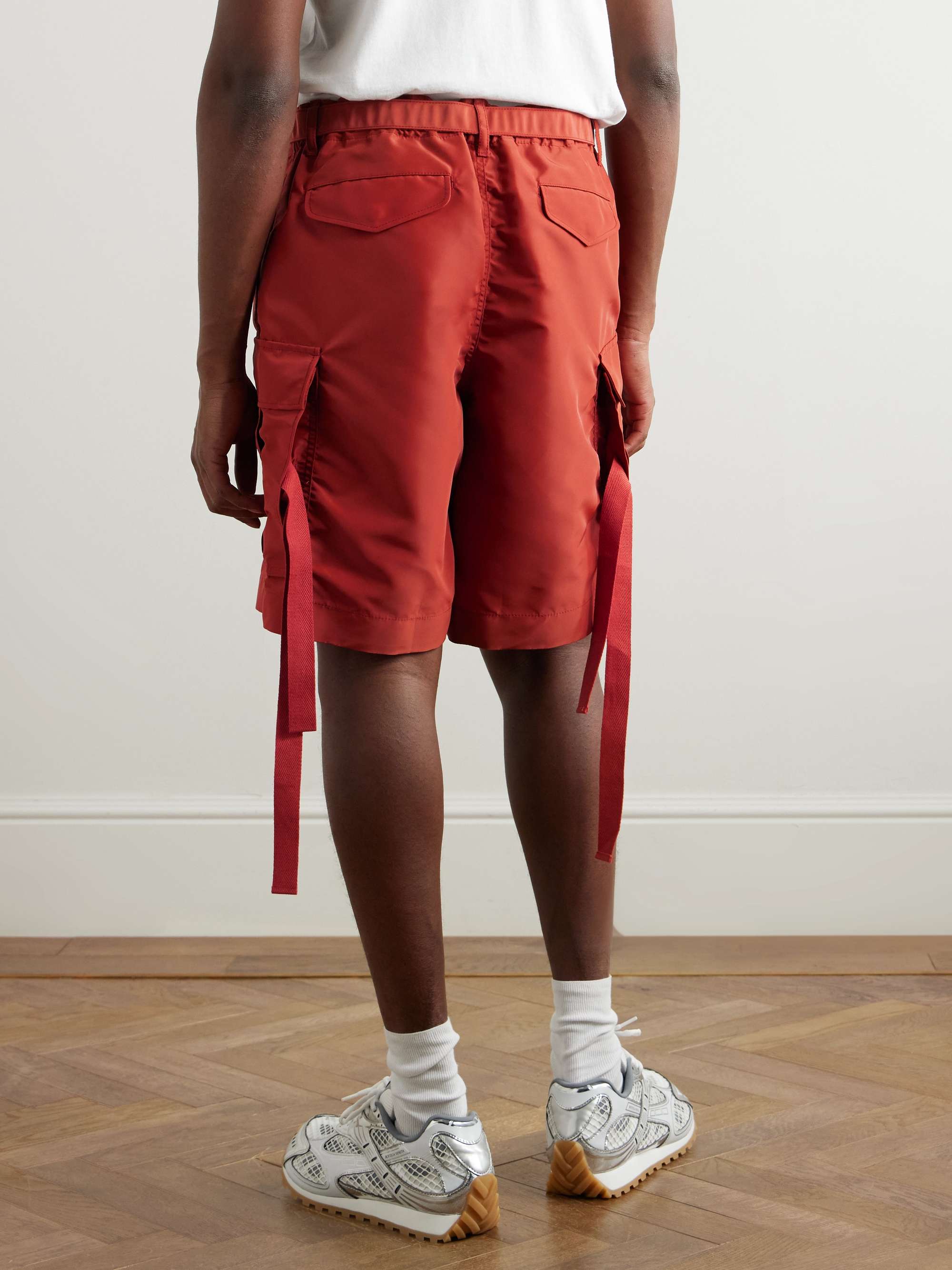 Straight-Leg Belted Nylon-Twill Cargo Shorts view