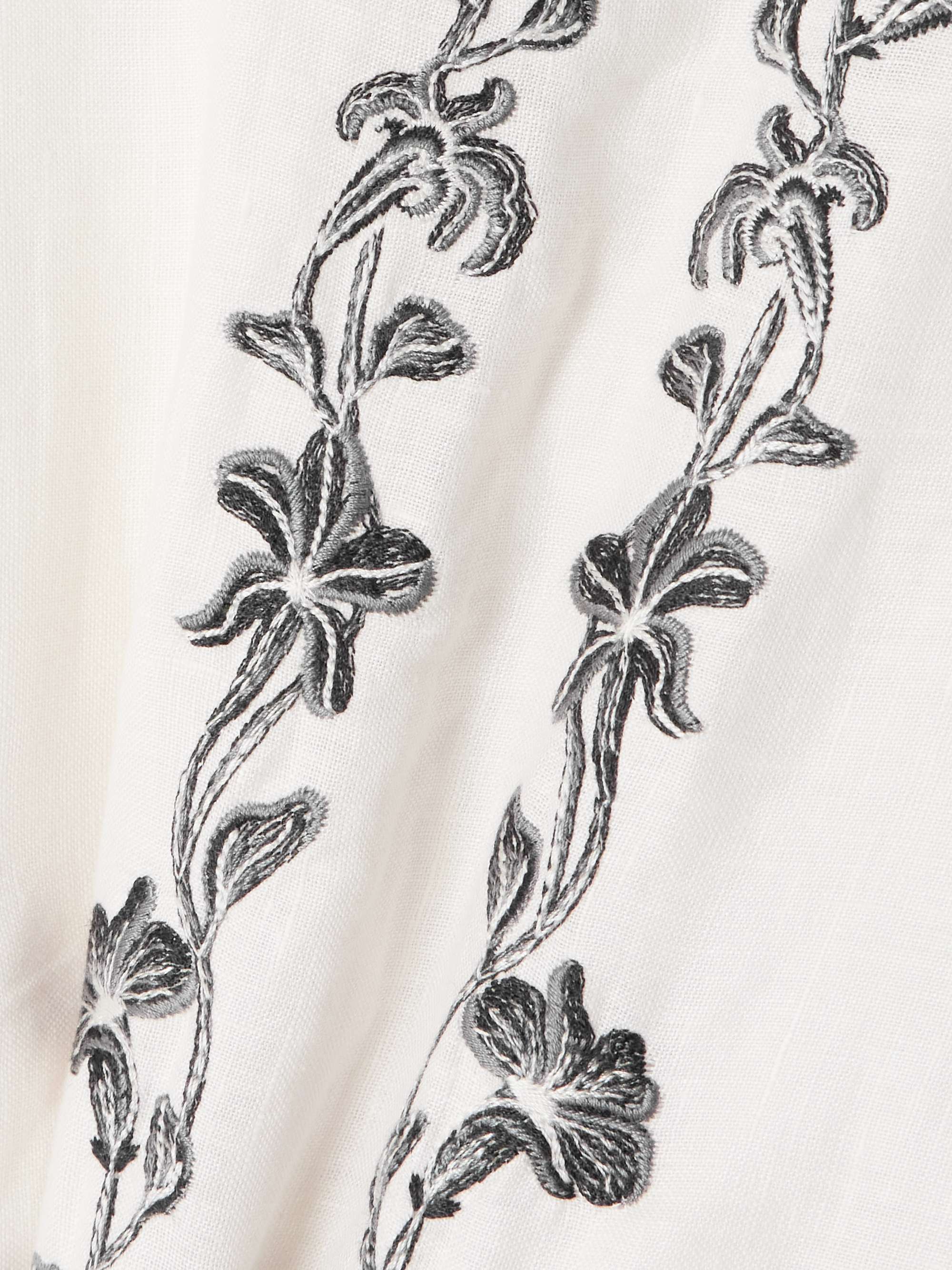 Bergamota embroidered linen midi skirt view