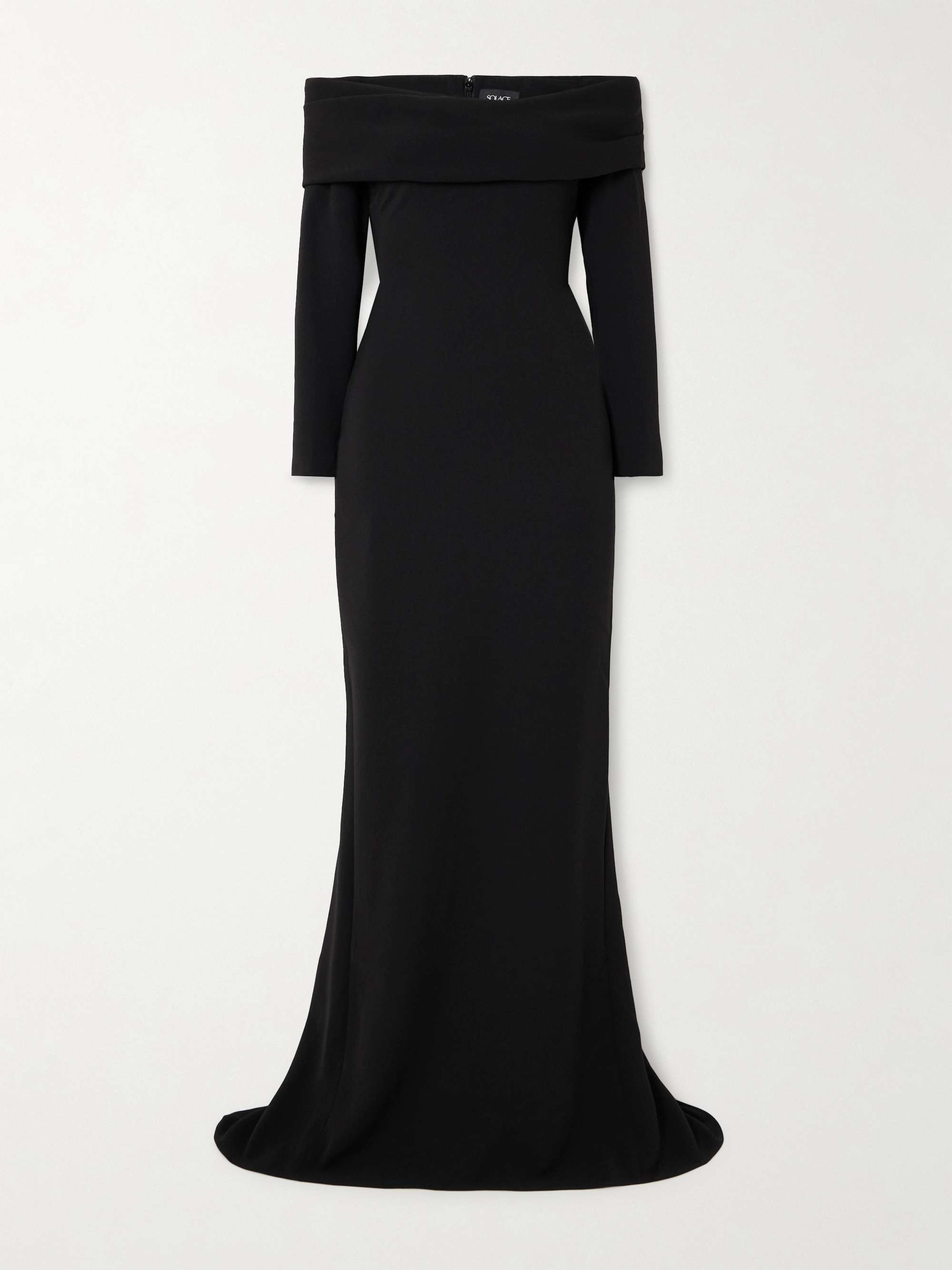 Lyla off-the-shoulder crepe gown hero visual