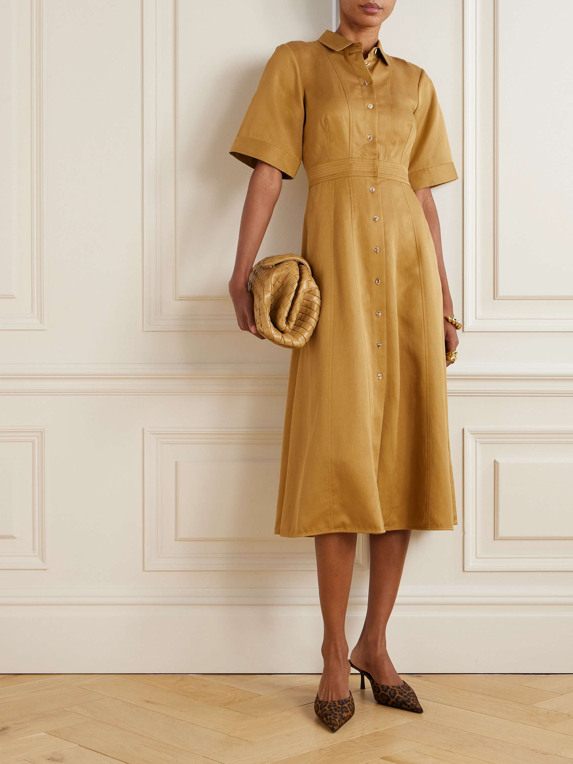Vallis Lyocell-blend twill midi shirt dress view