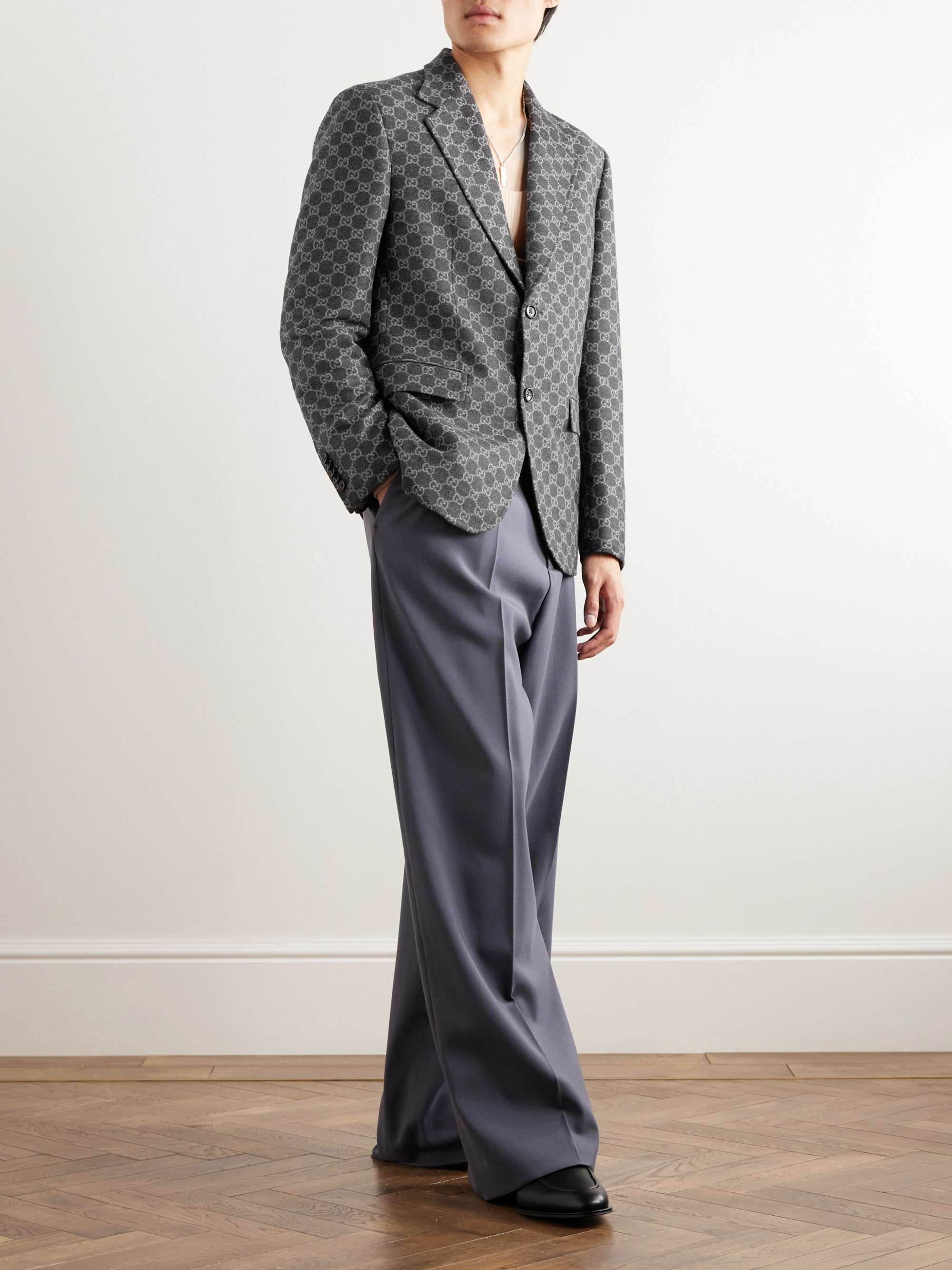 Monogrammed Wool Suit Jacket view