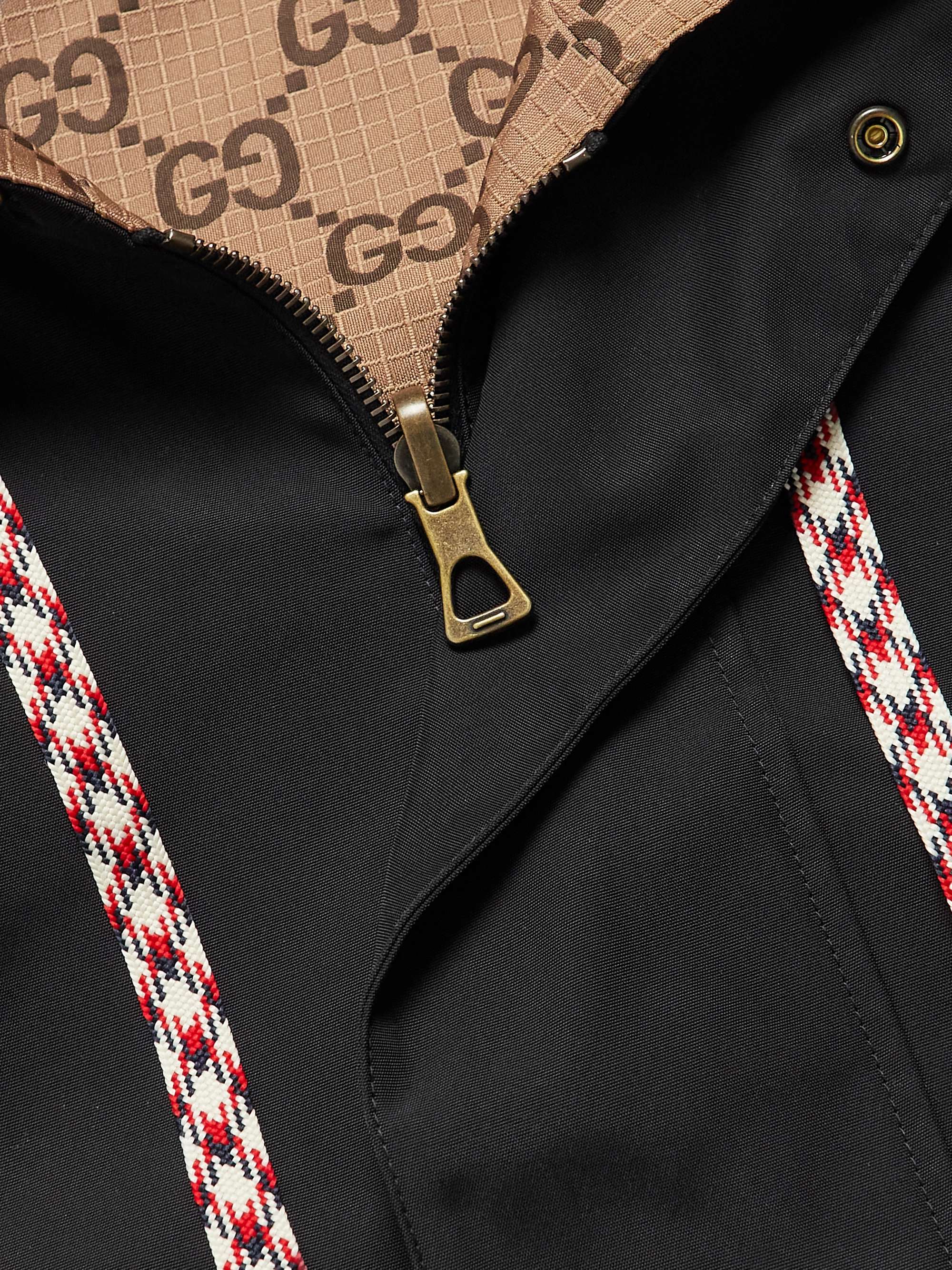Reversible Monogrammed Shell Hooded Jacket view