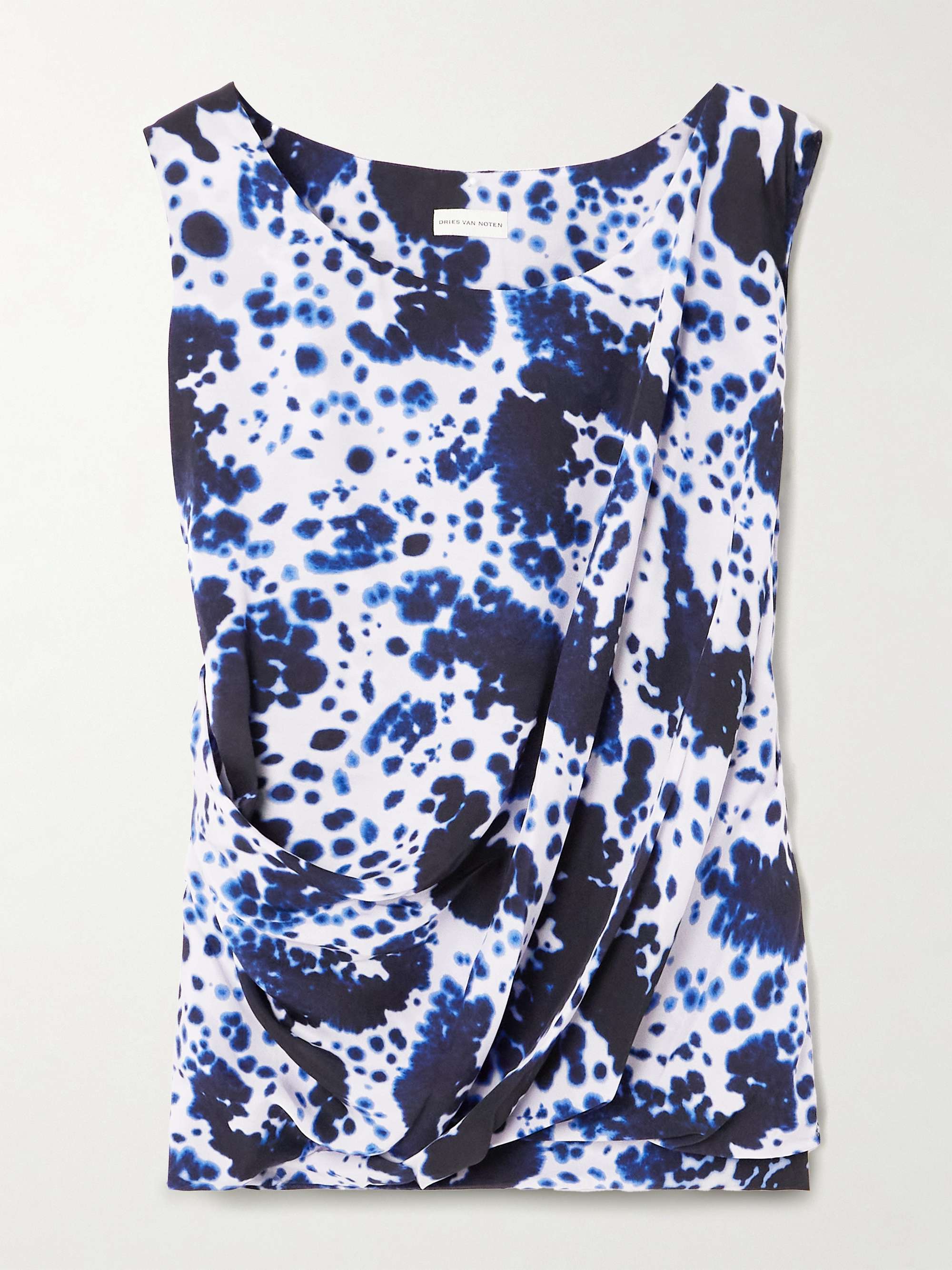 Draped printed satin top hero visual