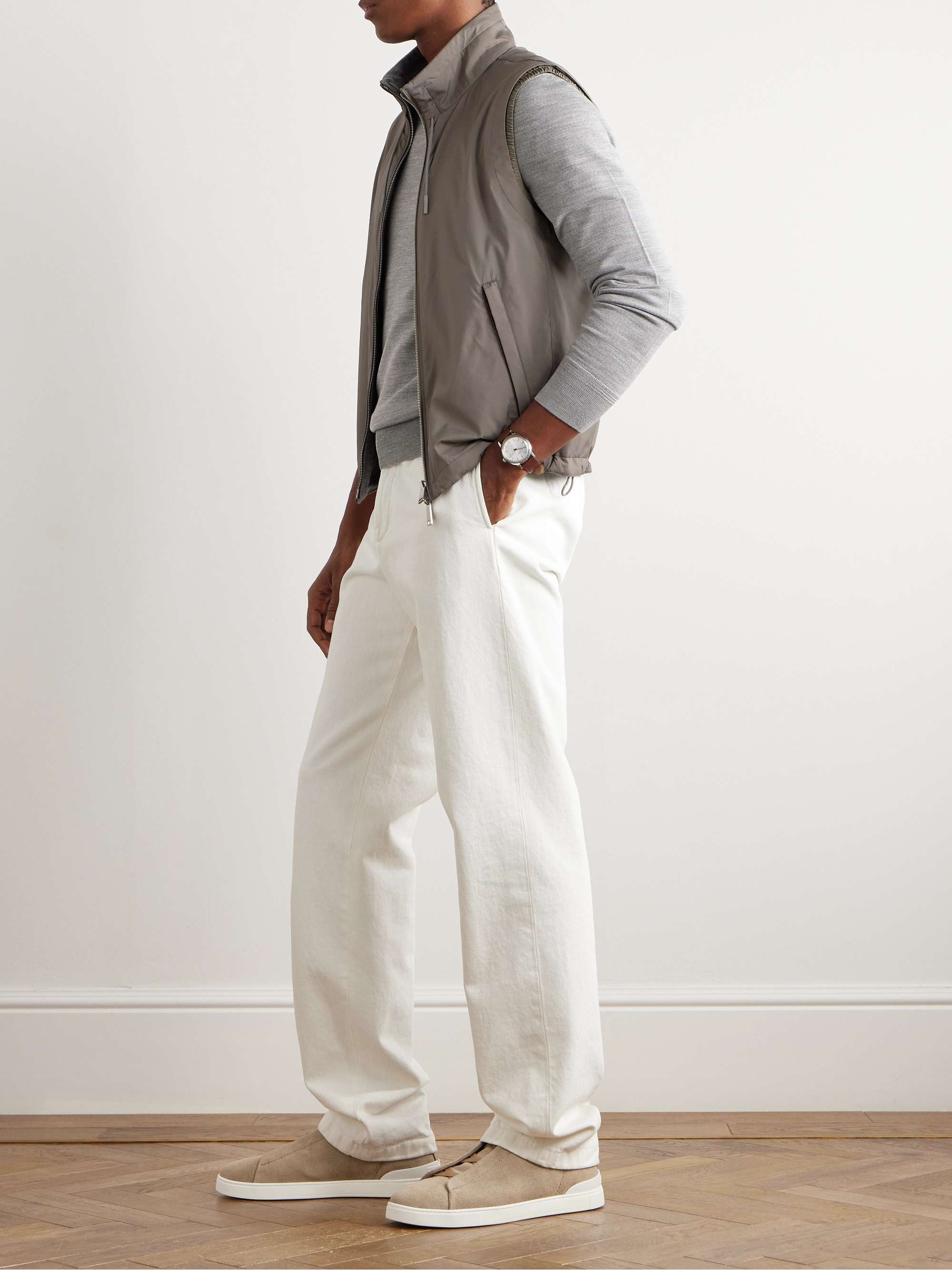 Reversible Shell and Cashmere, Cotton and Silk-Blend Gilet view