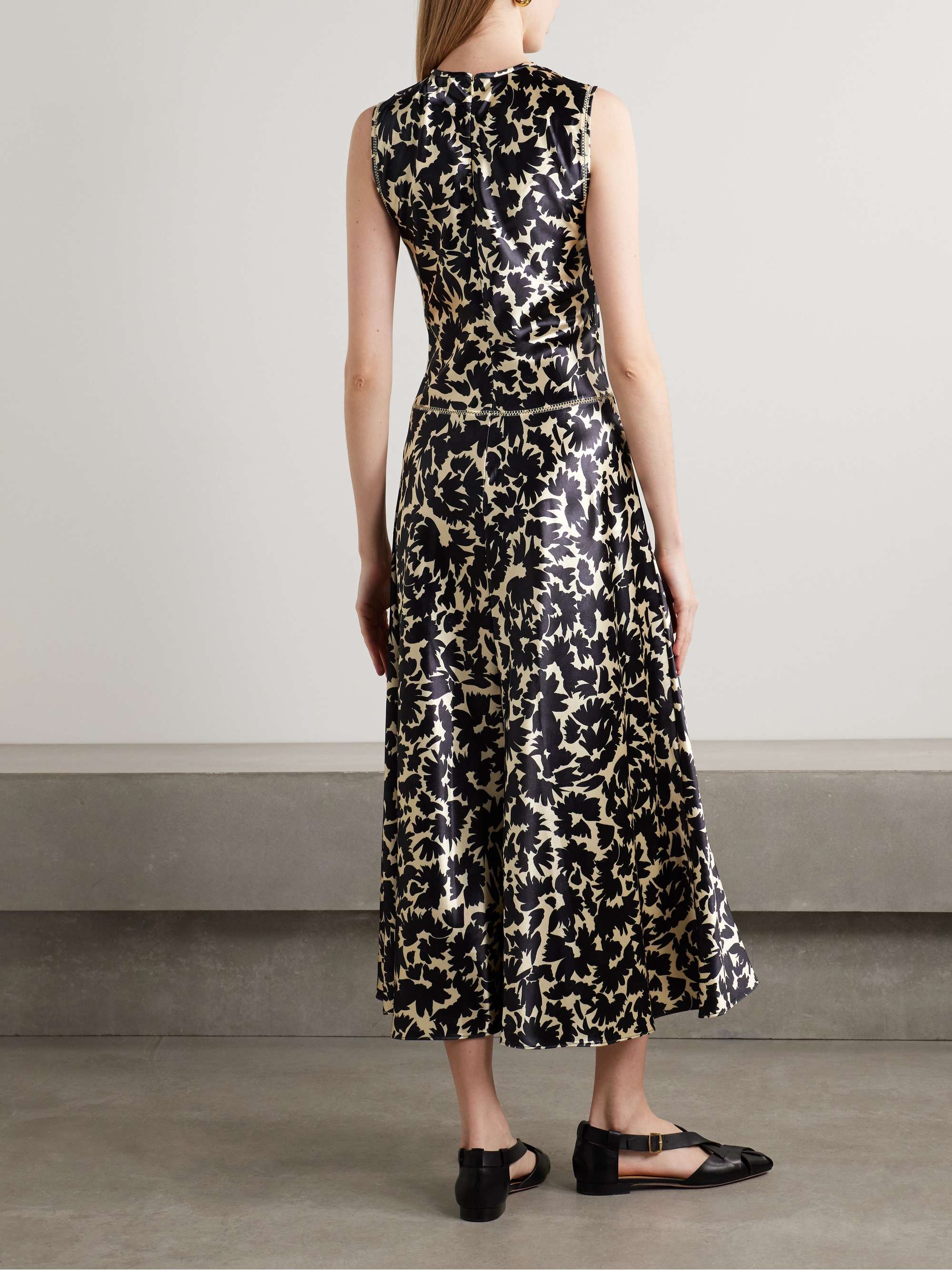 Lisbet floral-print satin midi dress view