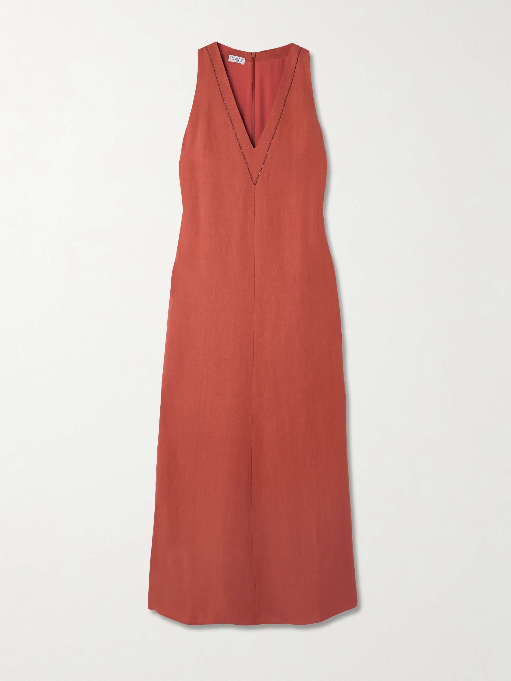 Bead-embellished twill midi dress hero visual