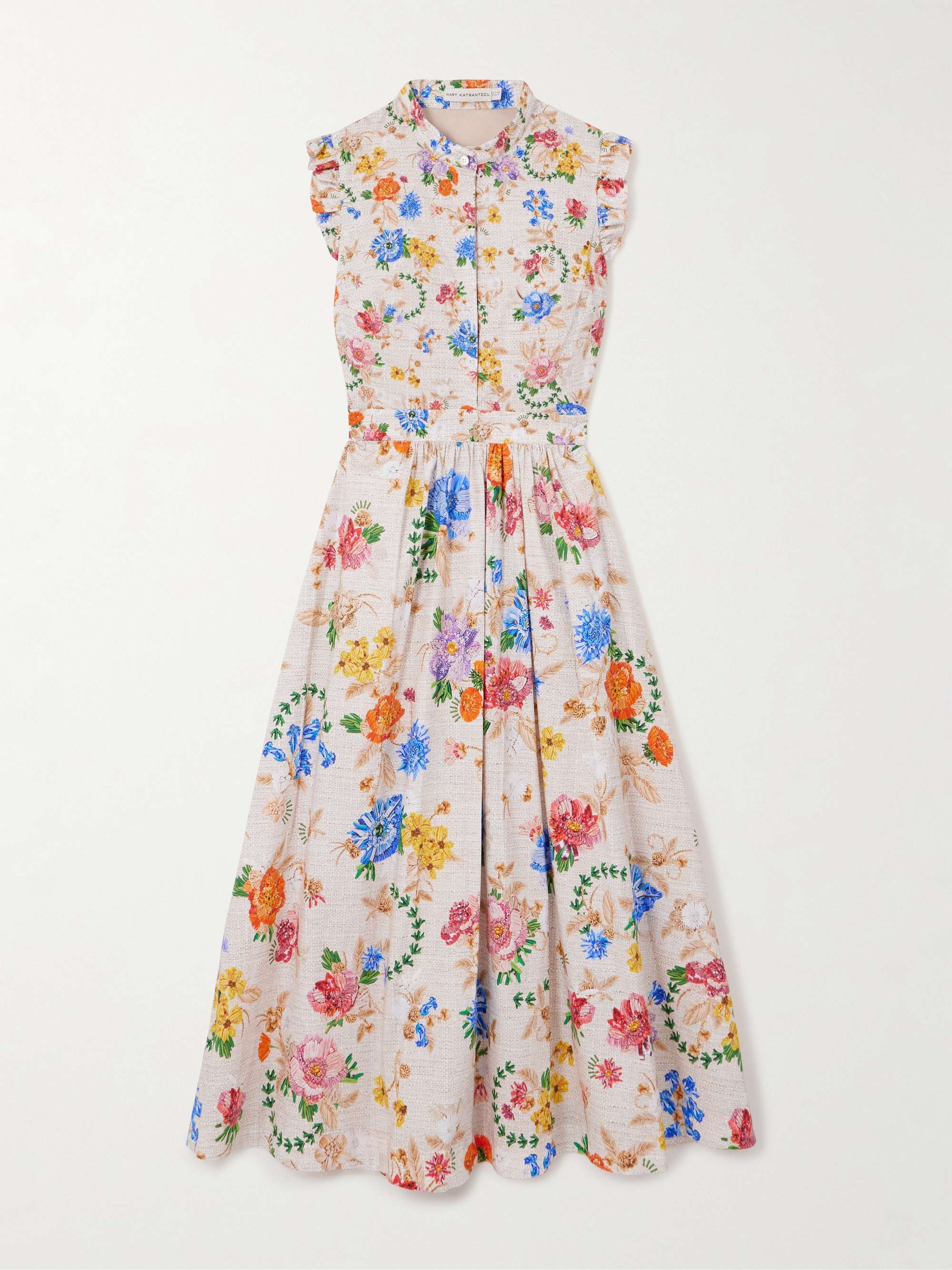 Sezanne floral-print cotton-poplin midi dress hero visual