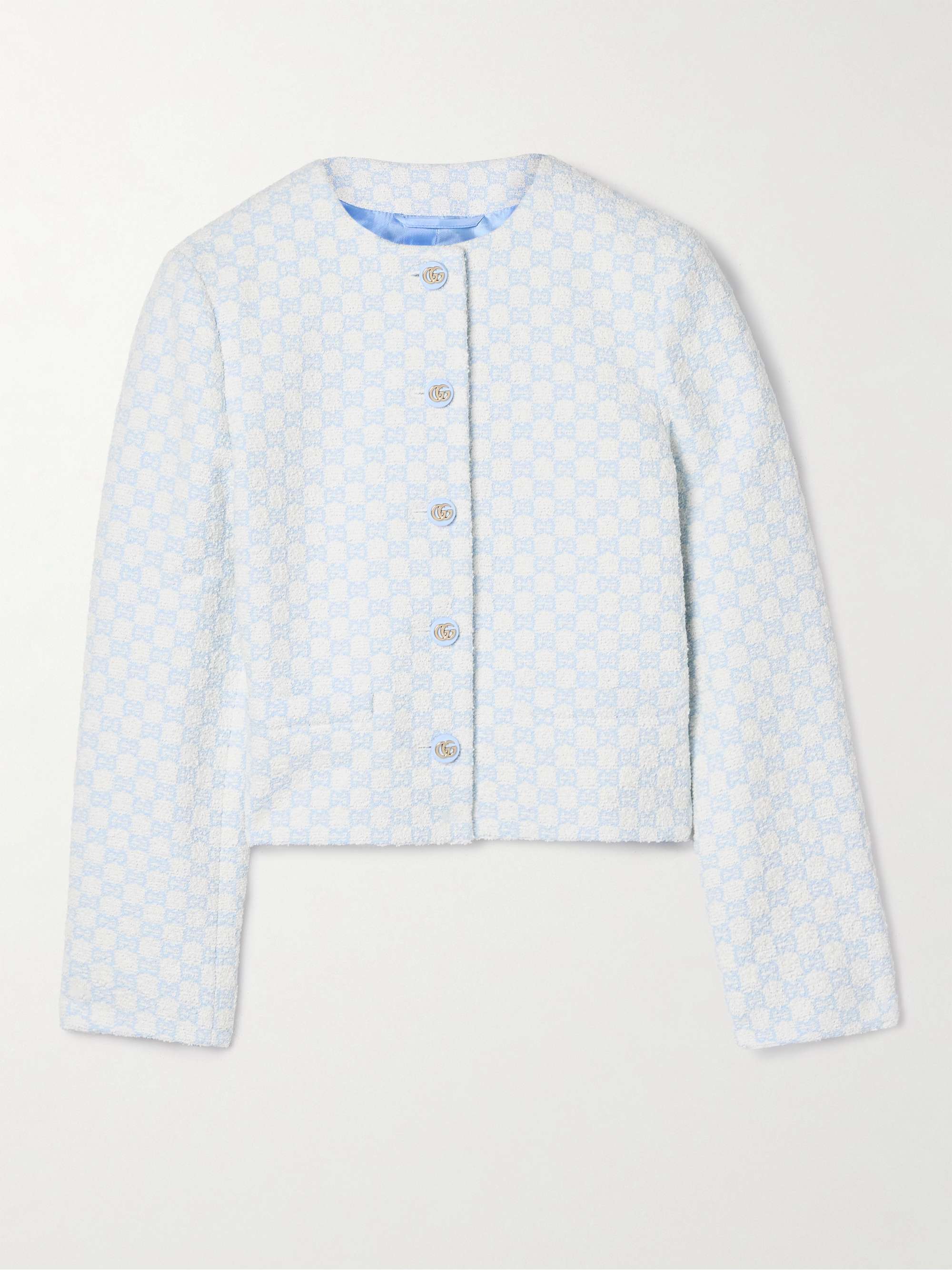Cropped jacquard-knit cotton-blend bouclé-tweed jacket hero visual