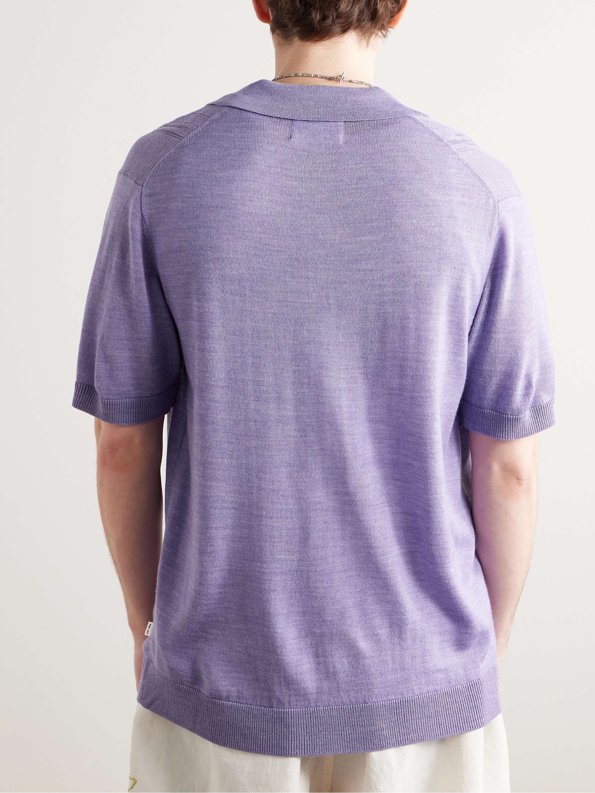 Thor 6584 Pointelle-Knit Wool-Blend Shirt view