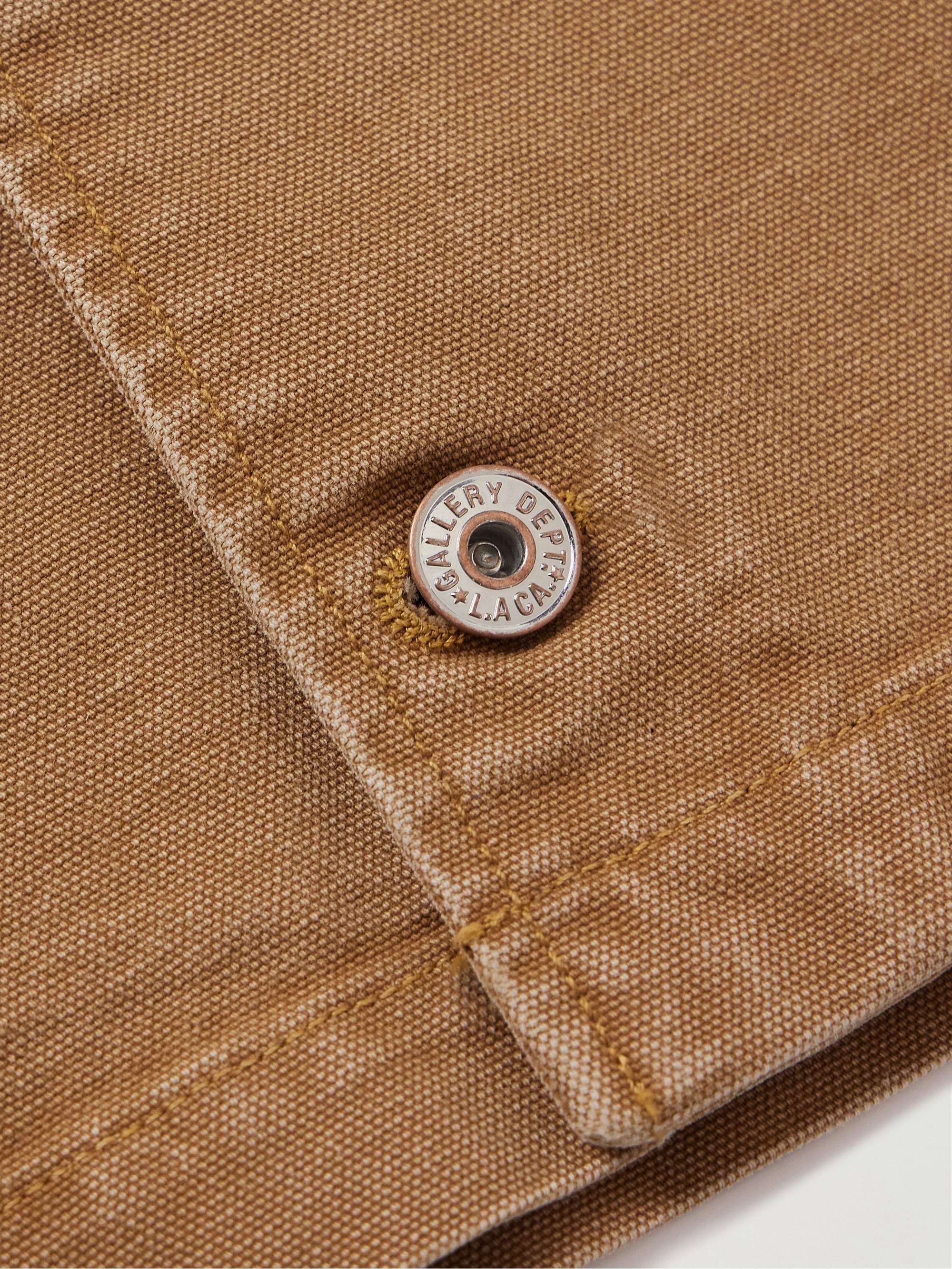Parker Camp-Collar Logo-Appliquéd Printed Cotton-Canvas Shirt view