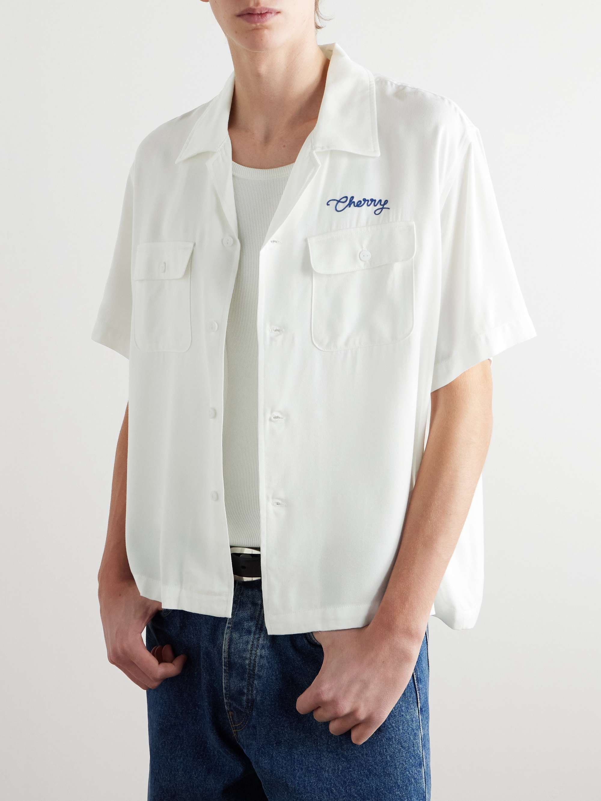 + Oracle Red Bull Racing Mechanic Camp-Collar Embroidered Twill Shirt view