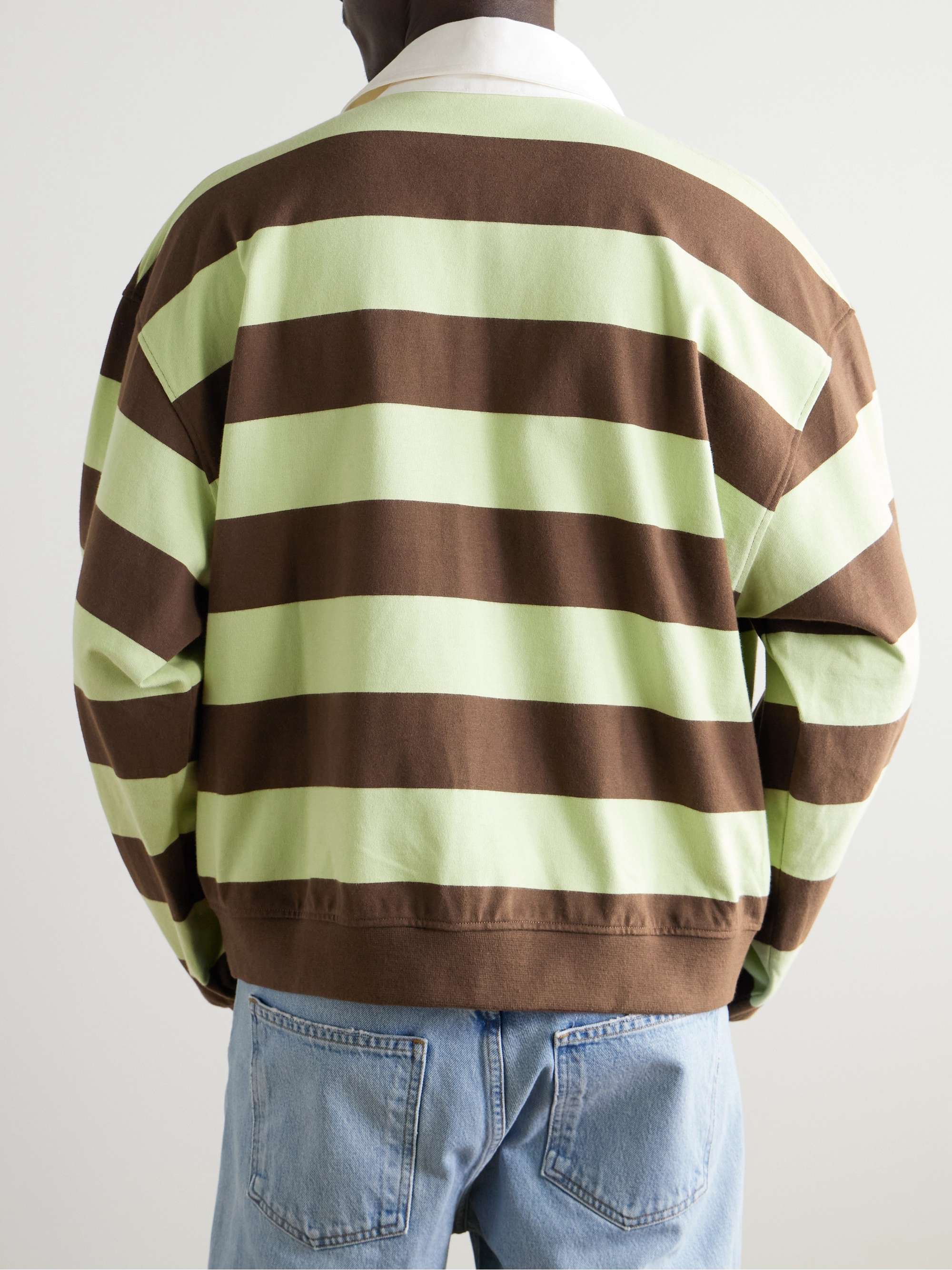 + RSVP GALLERY Logo-Embroidered Striped Cotton Rugby Shirt view