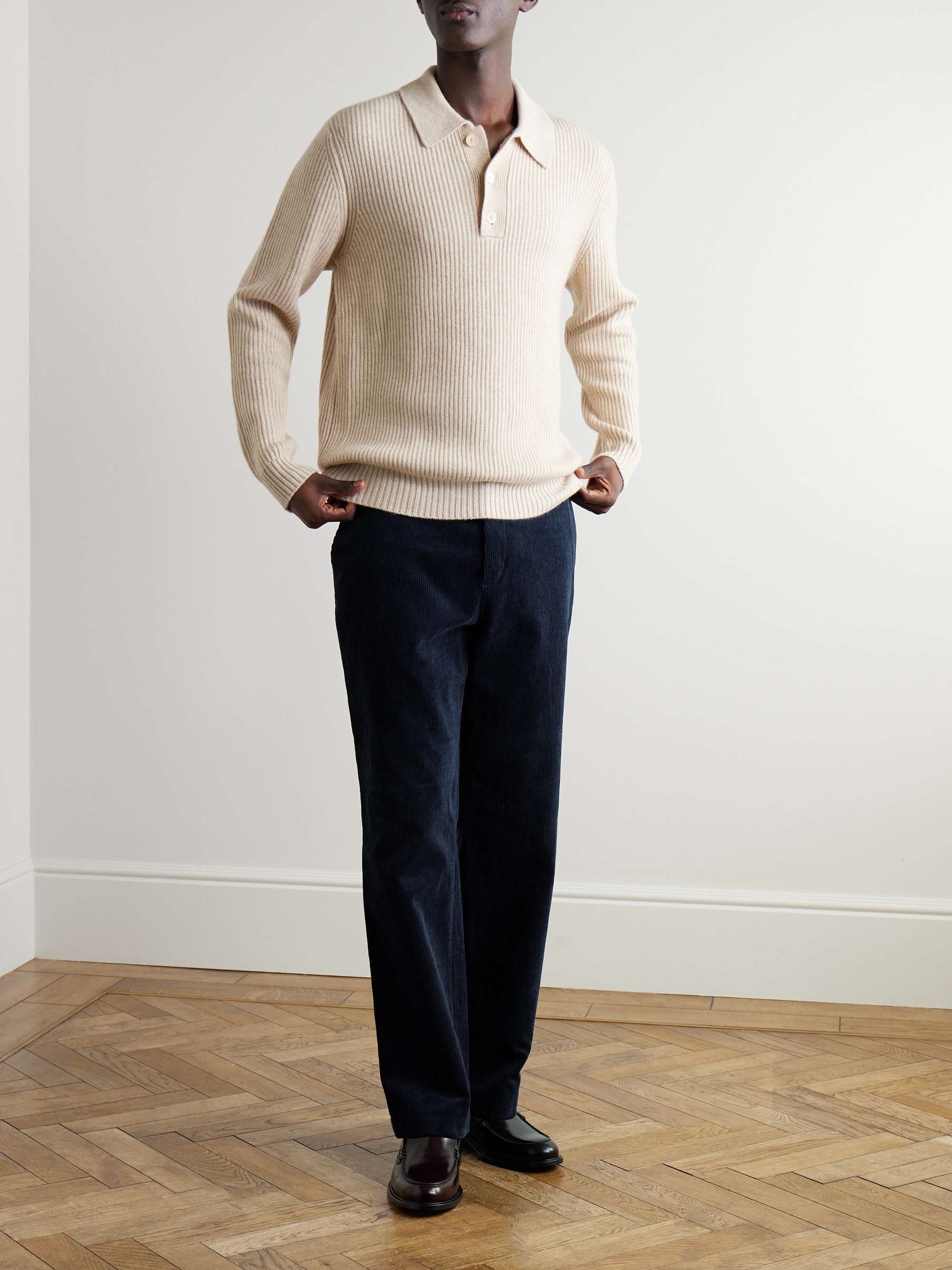 Edward Wide-Leg Organic Cotton-Corduroy Trousers view