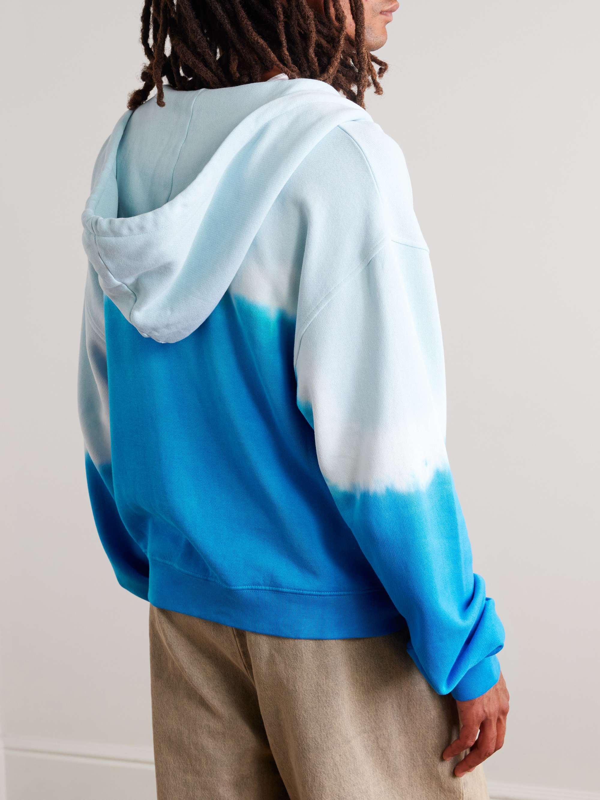 Daily Embroidered Tie-Dyed Cotton-Blend Jersey Zip-Up Hoodie view