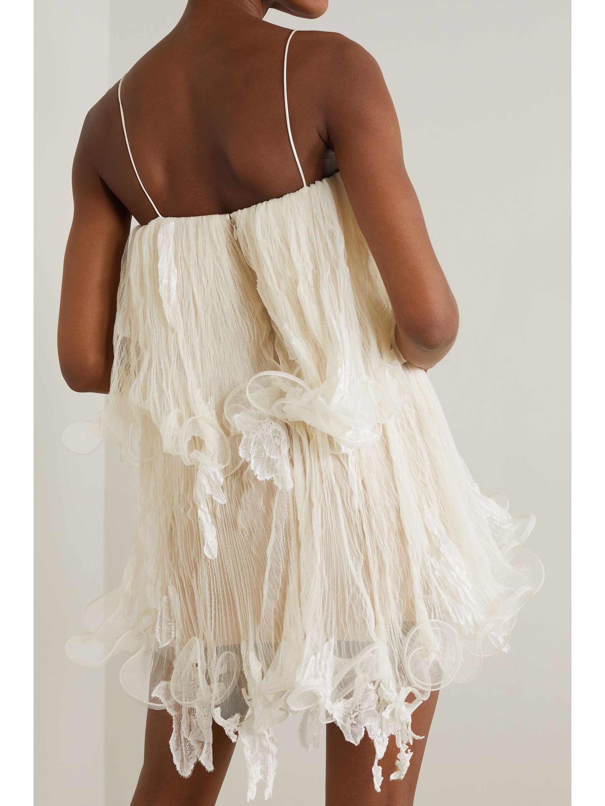 Wendell tiered ruffled lace and tulle mini dress view