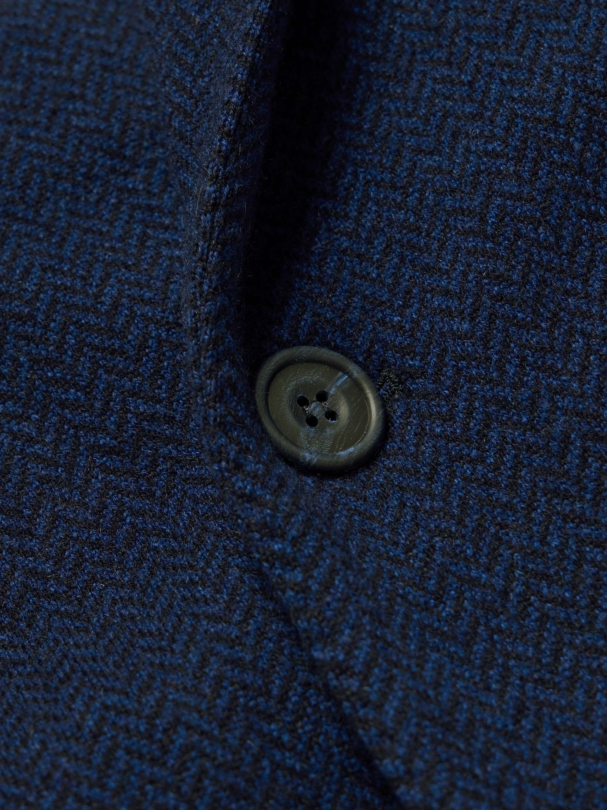 Double-Breasted Herringbone Cashmere Coat view