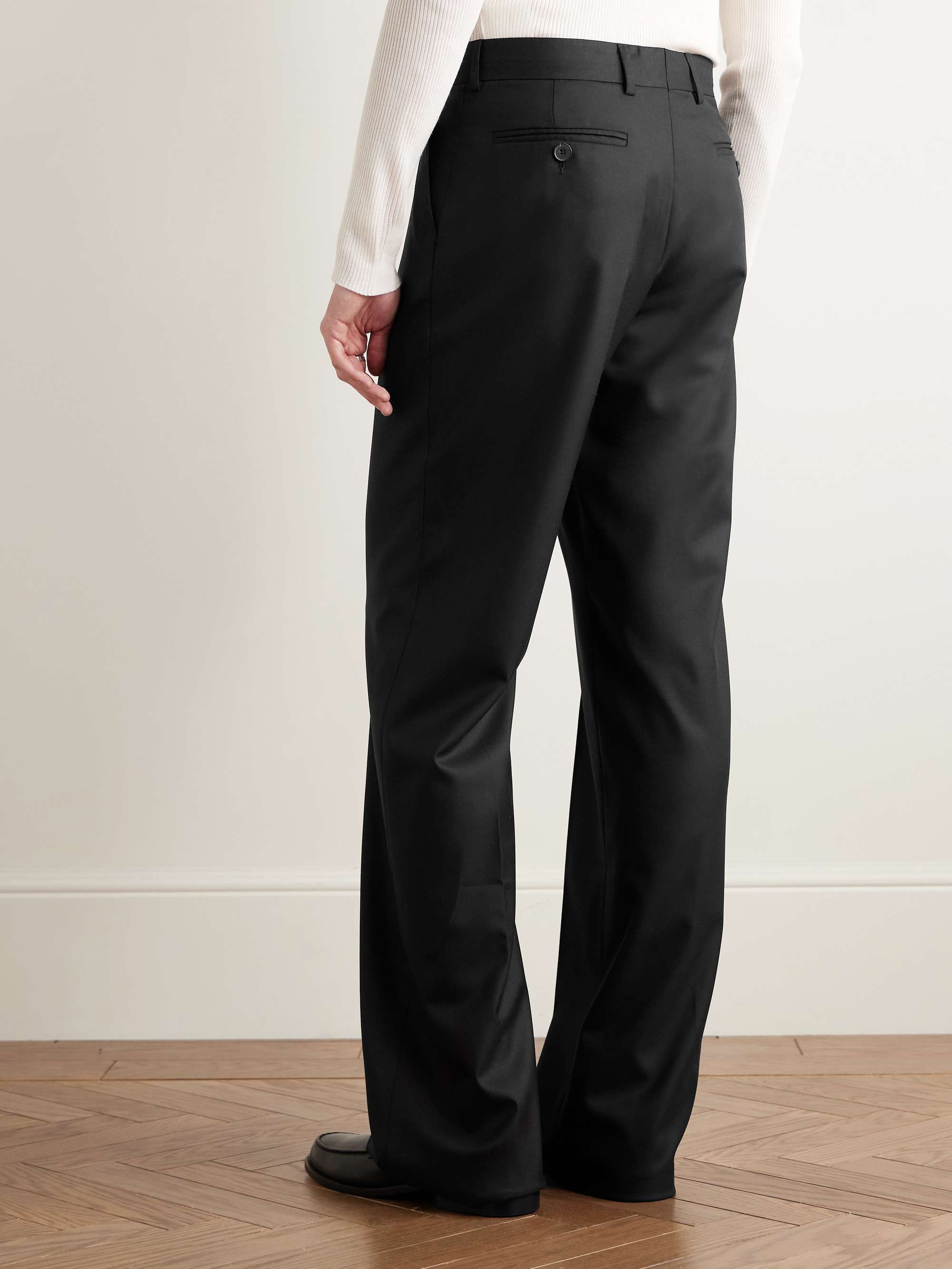 Henry's Perfect Straight-Leg Pleated Super 170s Virgin Wool-Twill Trousers view
