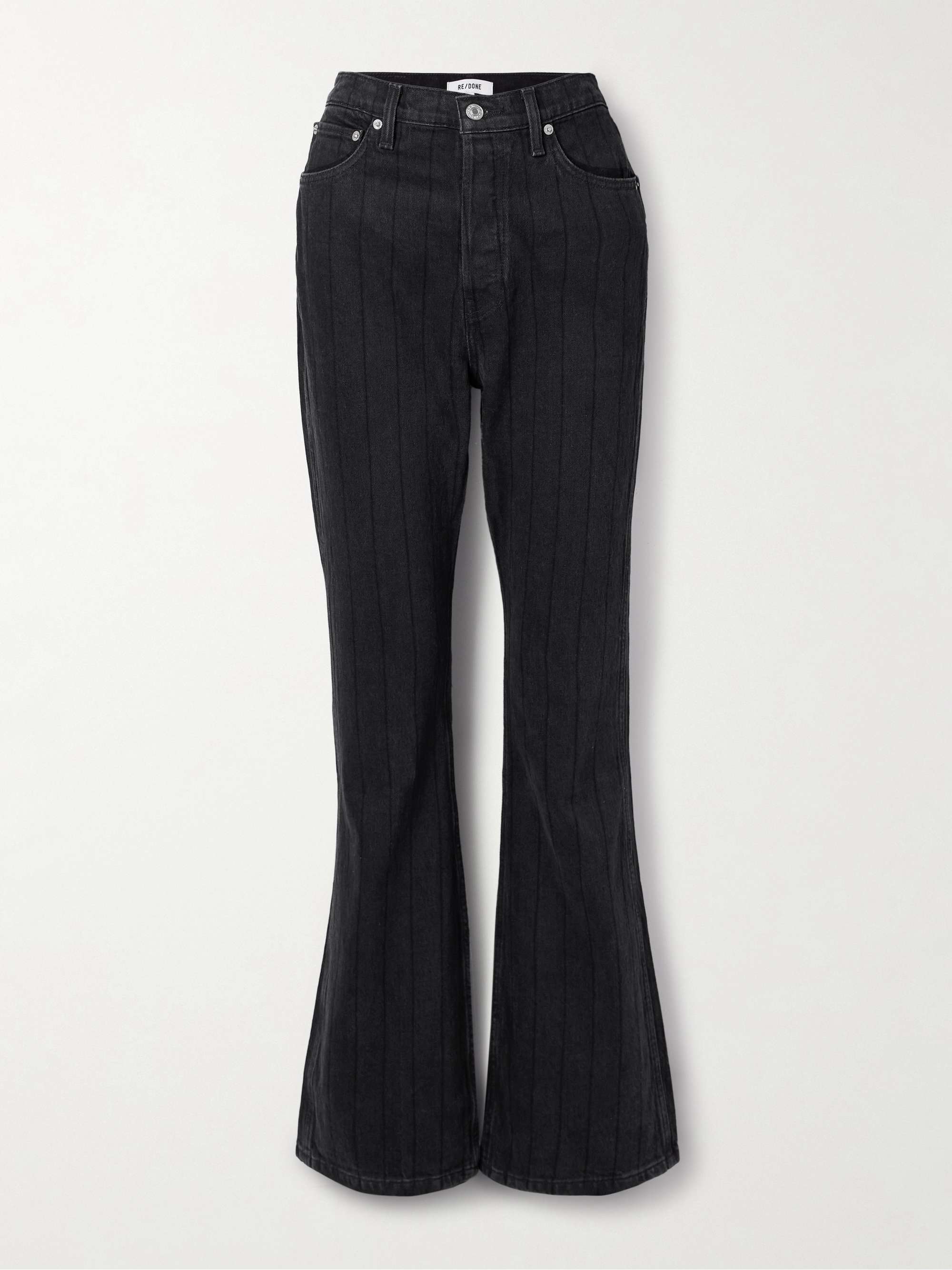 The Riding Jean striped high-rise flared jeans hero visual