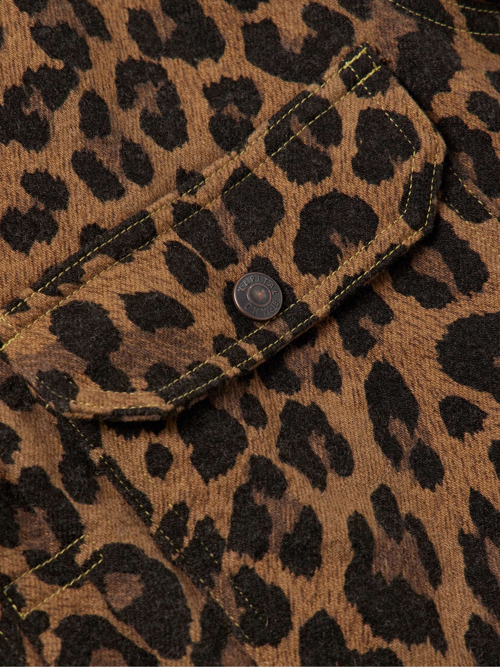 Leopard-Print Brushed Cotton-Blend Twill Jacket view