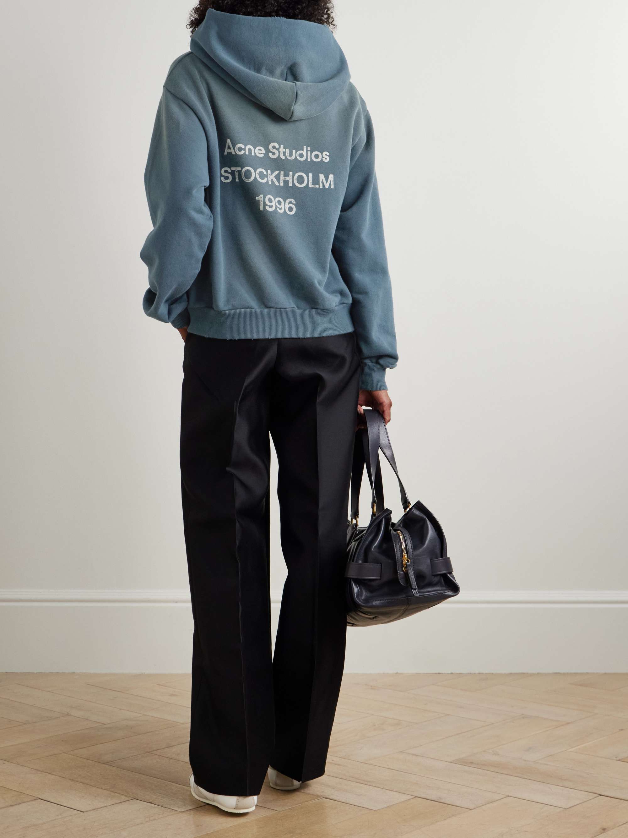 Printed organic cotton-blend jersey hoodie view