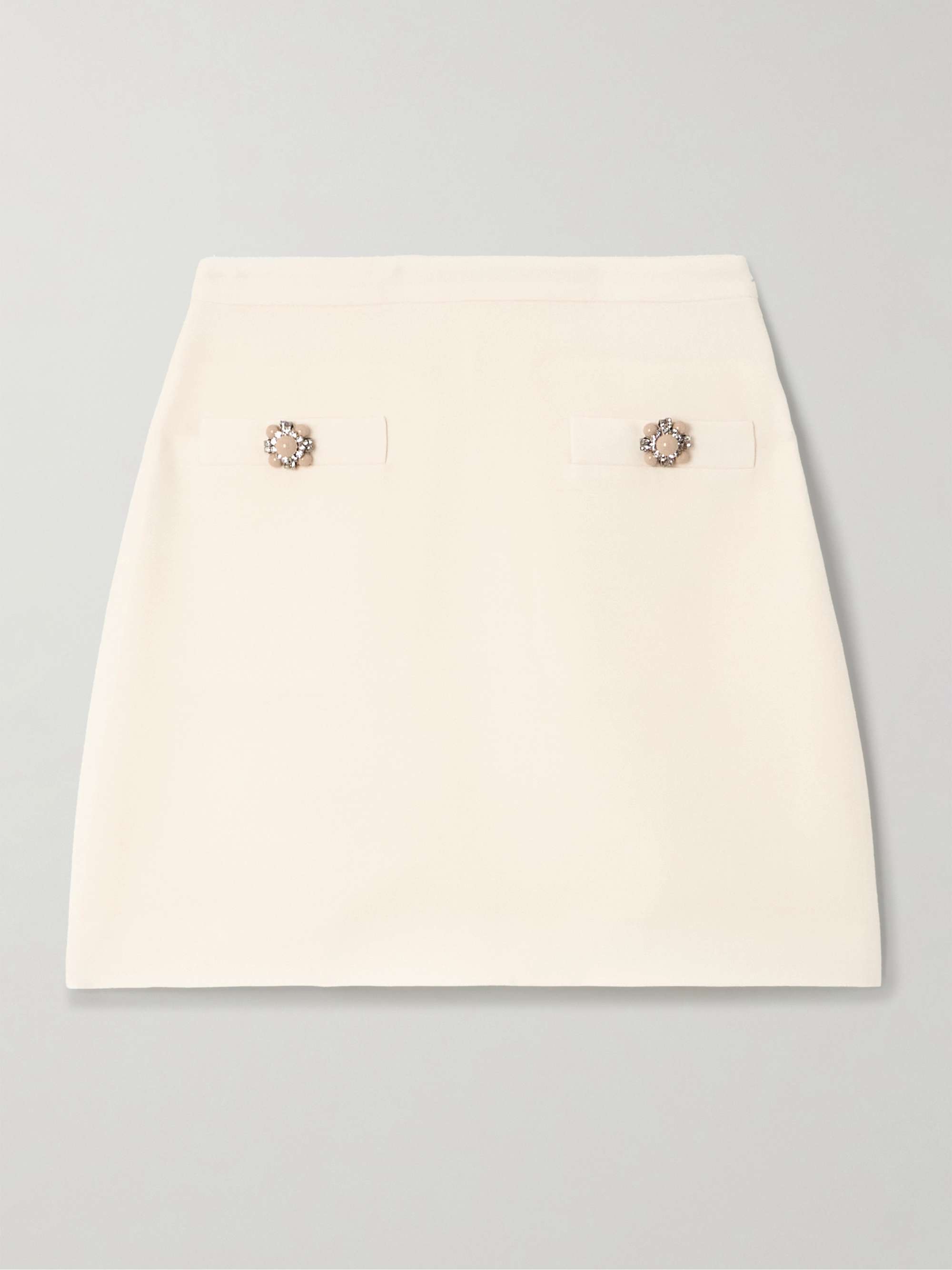 Embellished wool and silk-blend crepe mini skirt hero visual