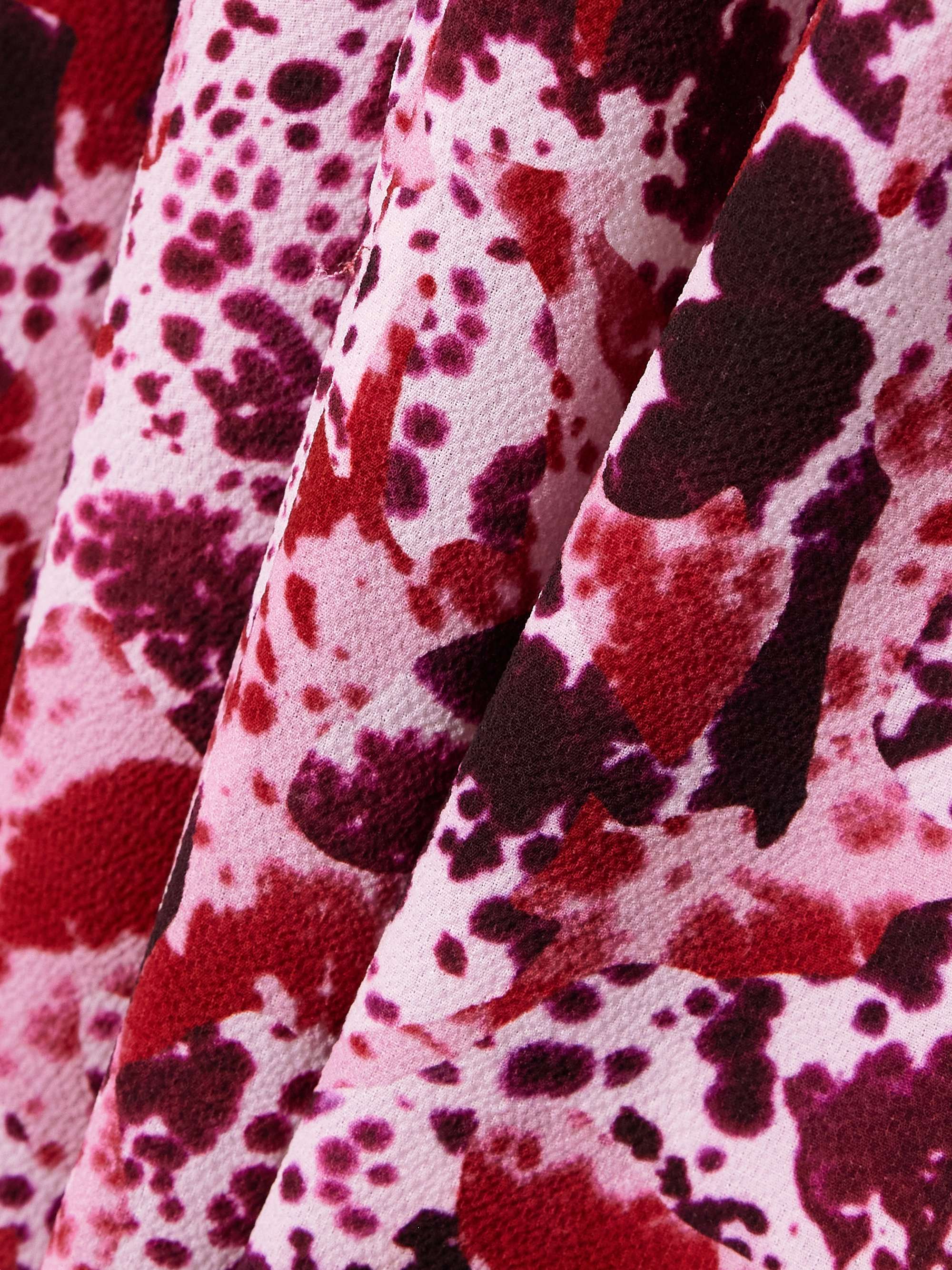 Gathered printed crepe midi dress view
