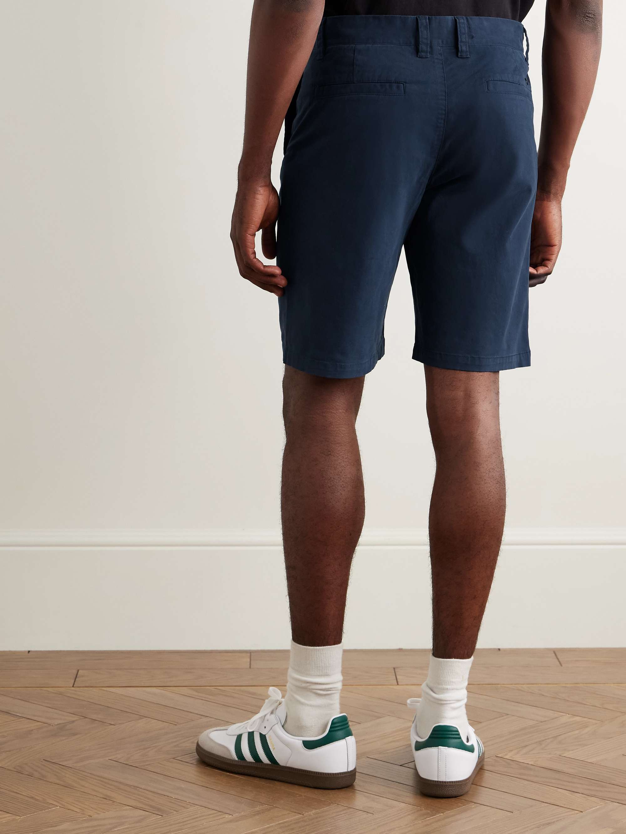 Crown 1090 Straight-Leg Brushed Organic Cotton-Blend Twill Shorts view