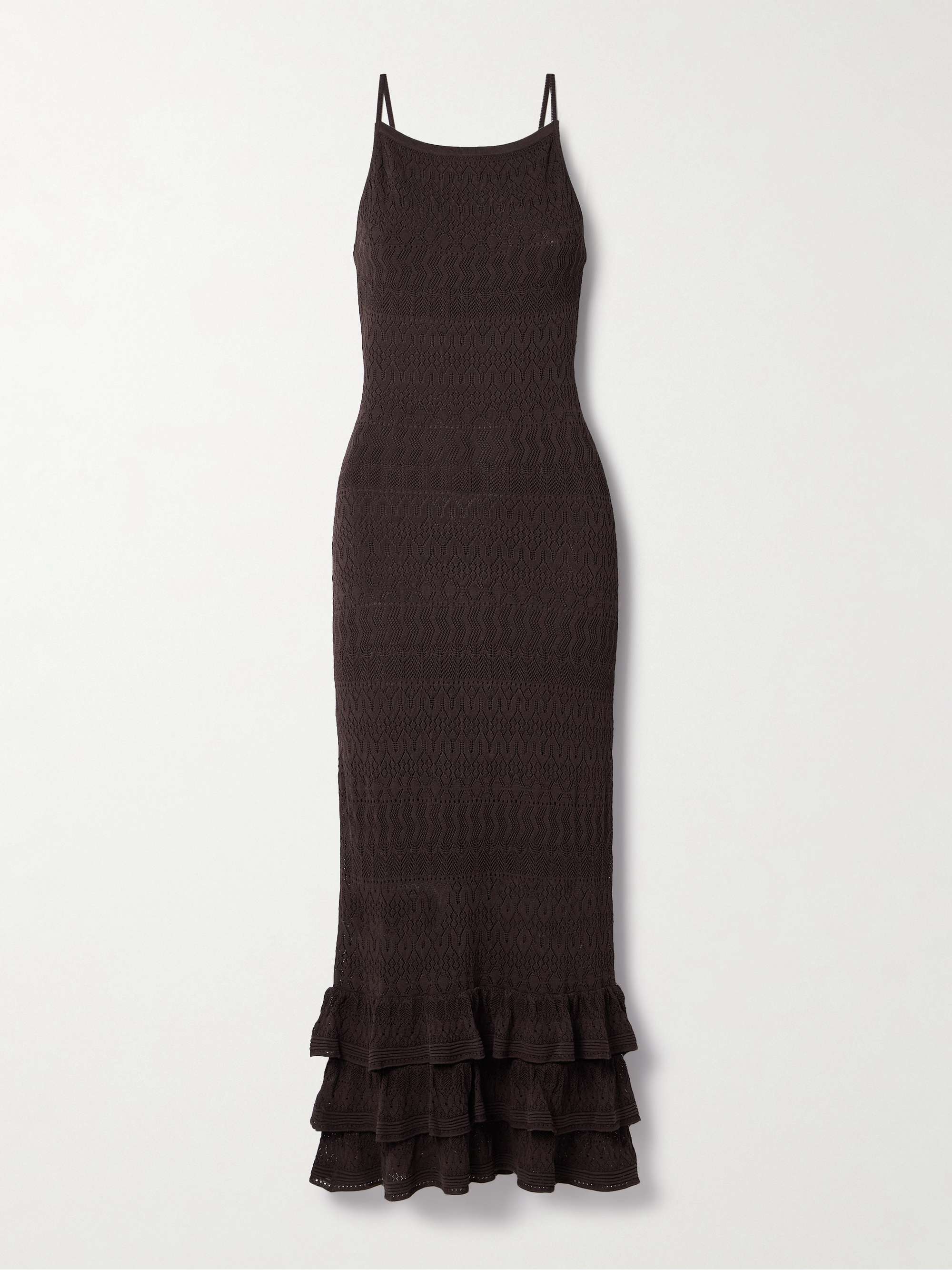 Bliss ruffled pointelle-knit maxi dress hero visual