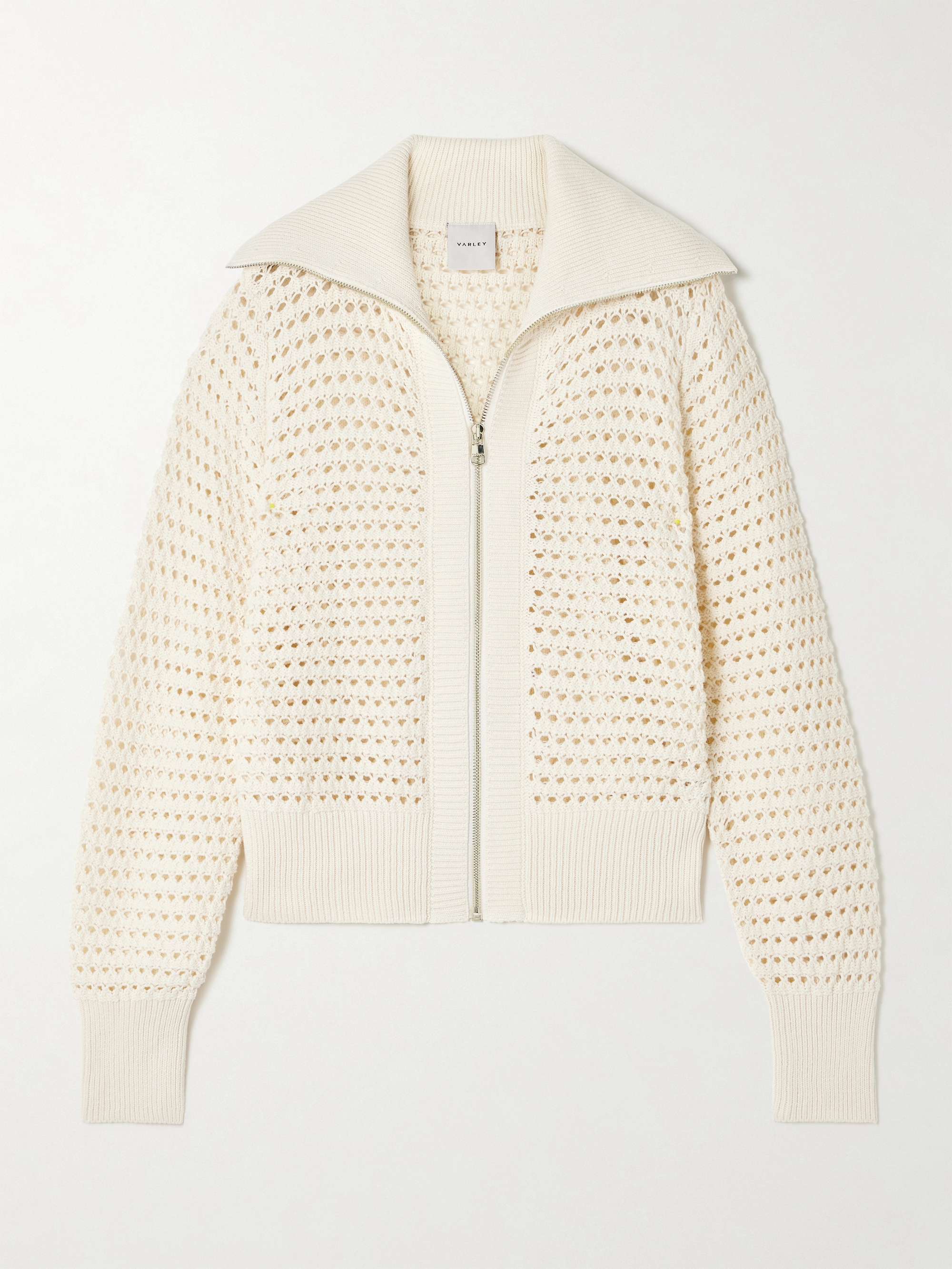 Eloise pointelle-knit cotton cardigan hero visual