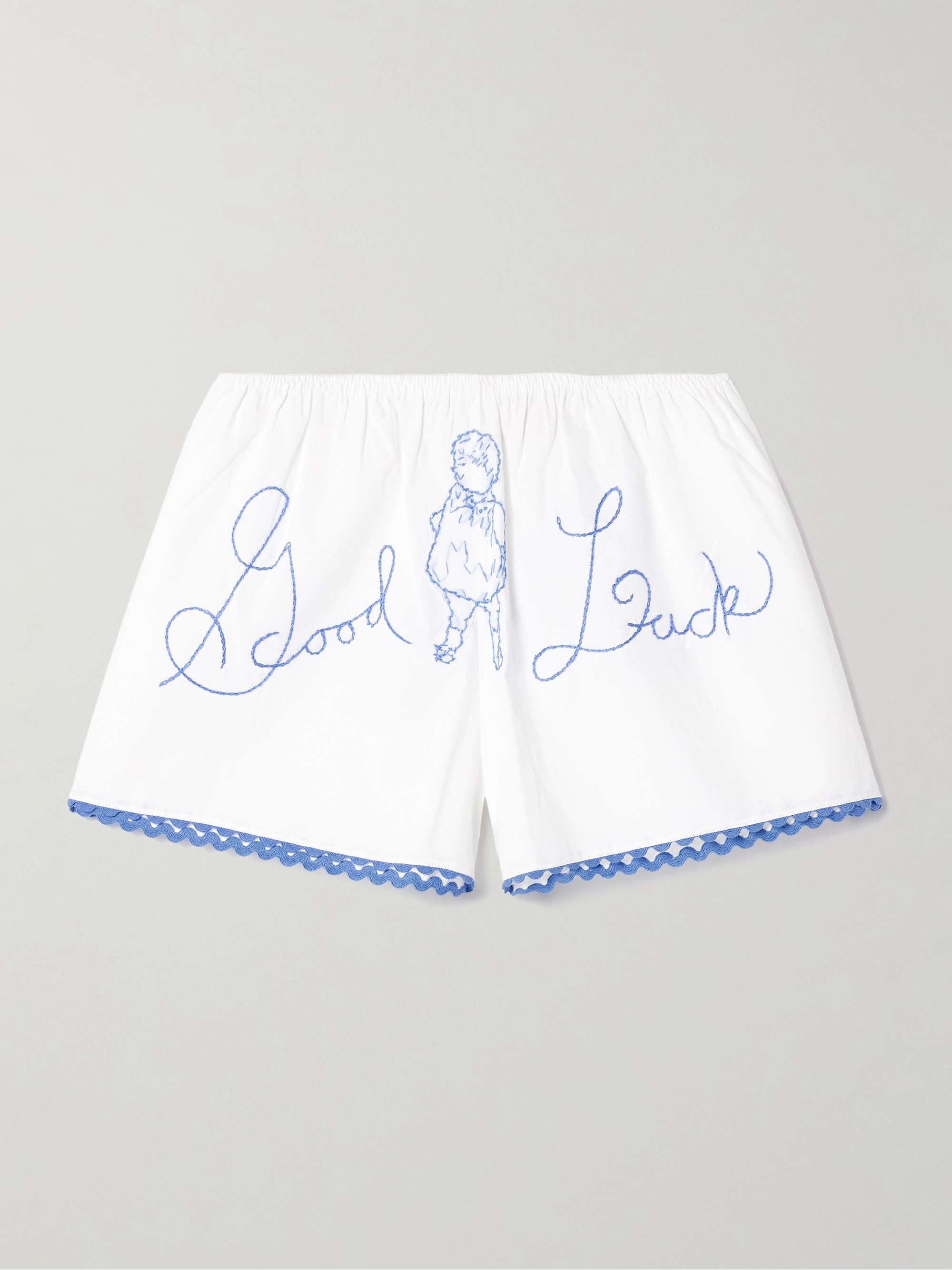 Lucky Baby scalloped embroidered cotton-poplin shorts hero visual