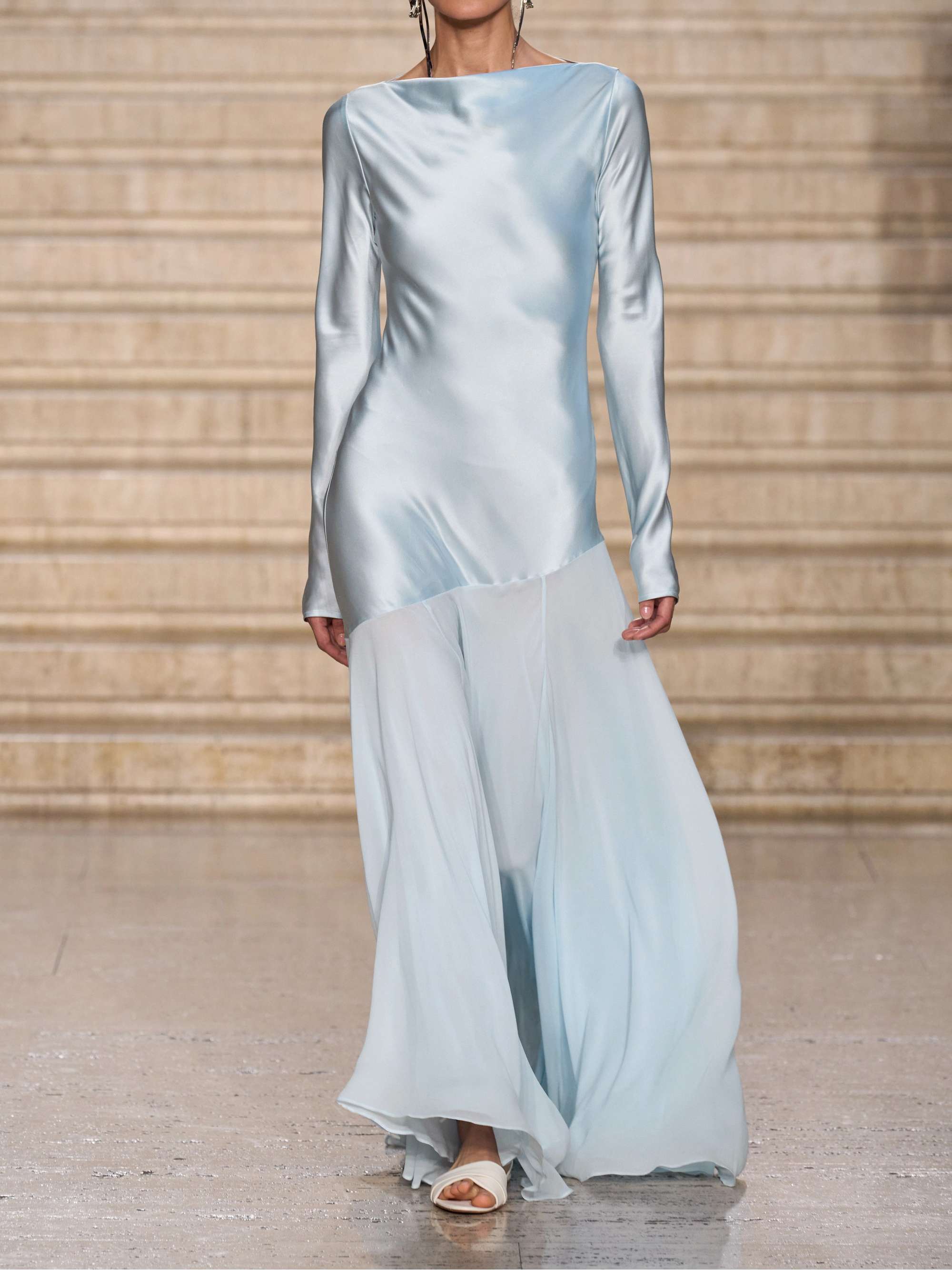 Cordelia silk-satin and chiffon maxi dress view