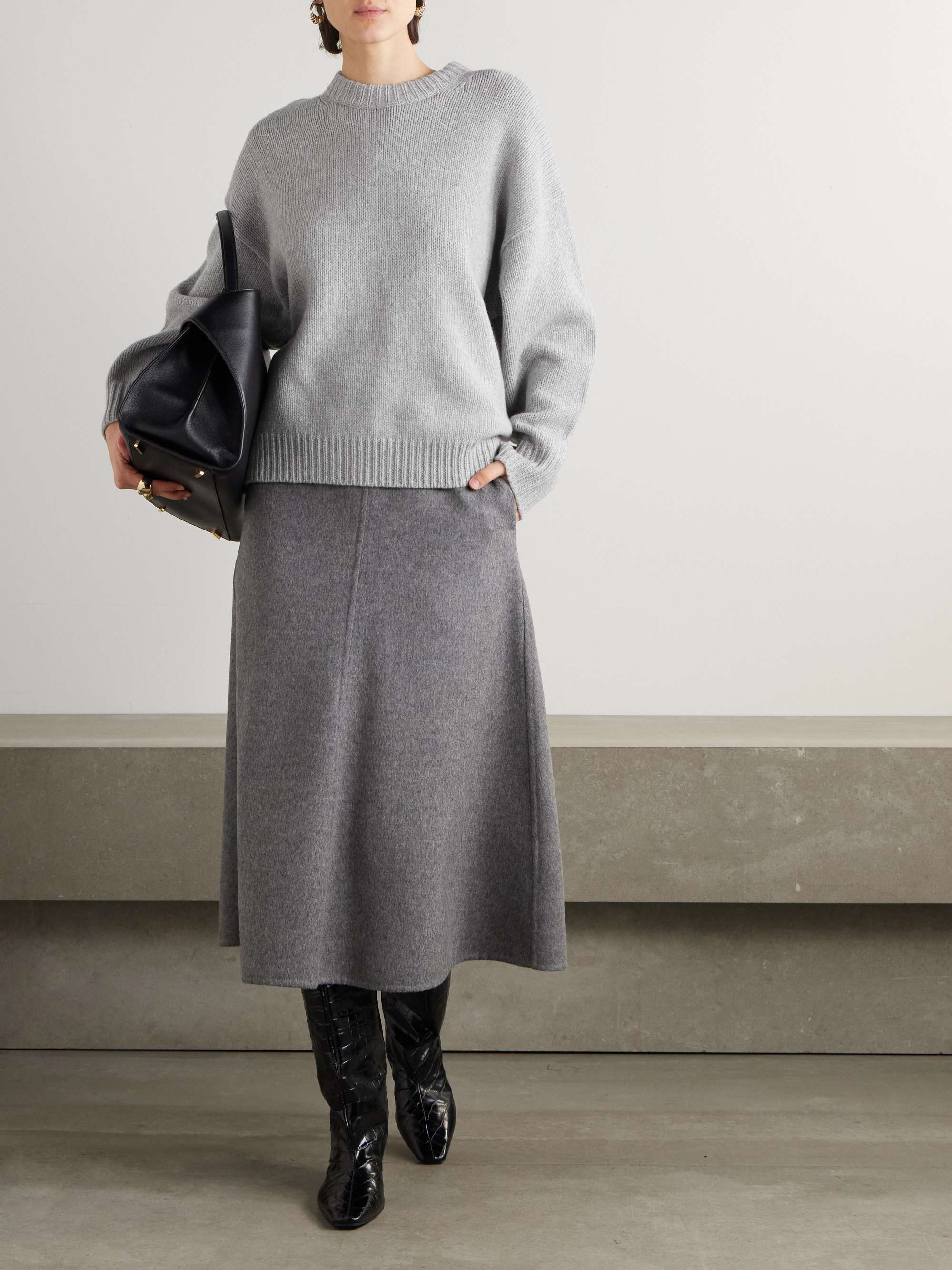 Oversized wool and cashmere-blend sweater view