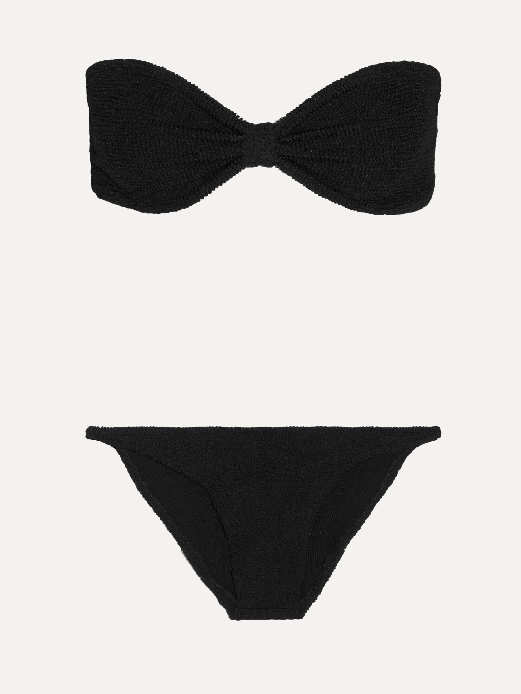 Jean seersucker bandeau bikini hero visual