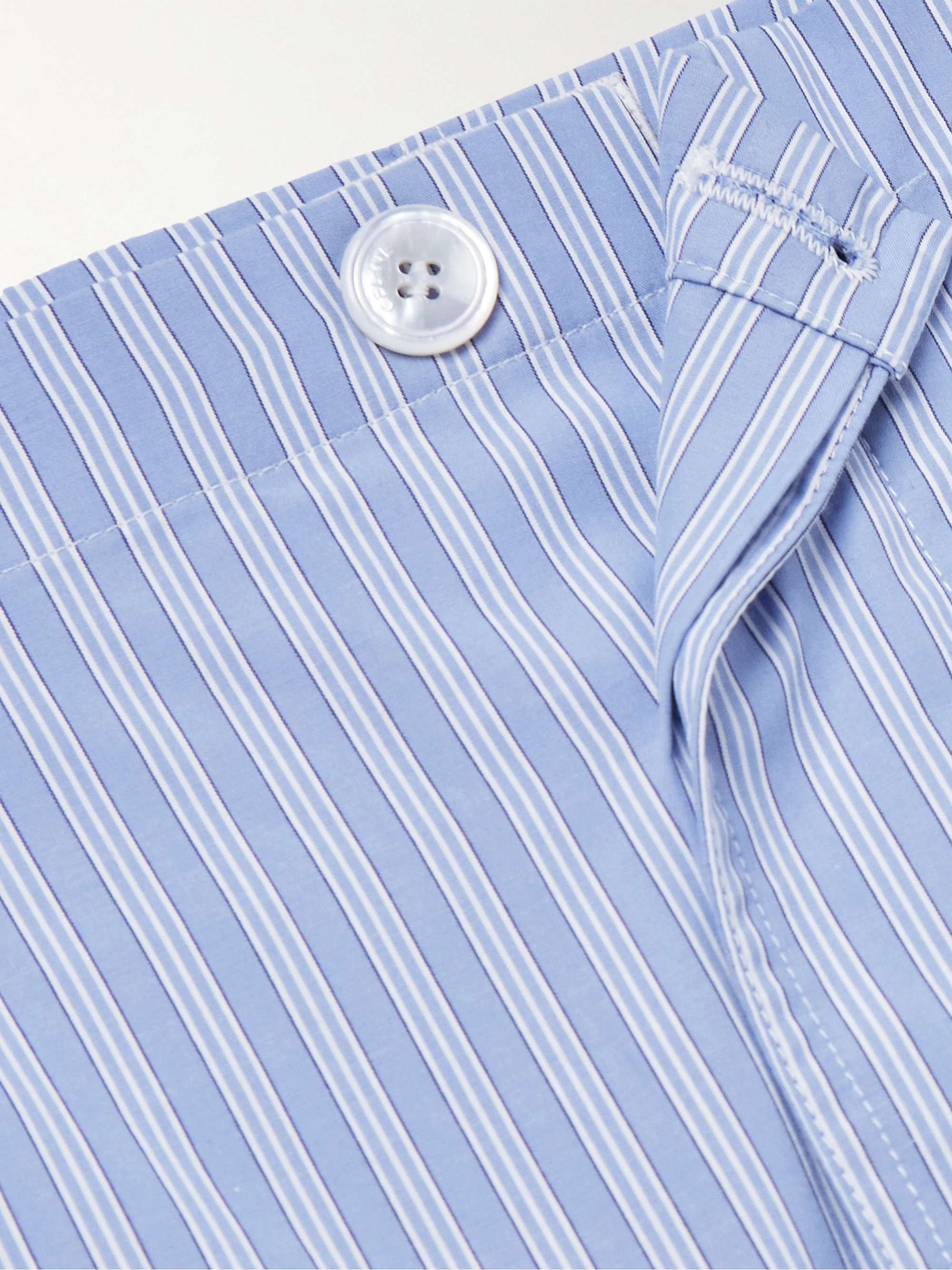 Straight-Leg Striped Cotton-Poplin Pyjama Trousers view