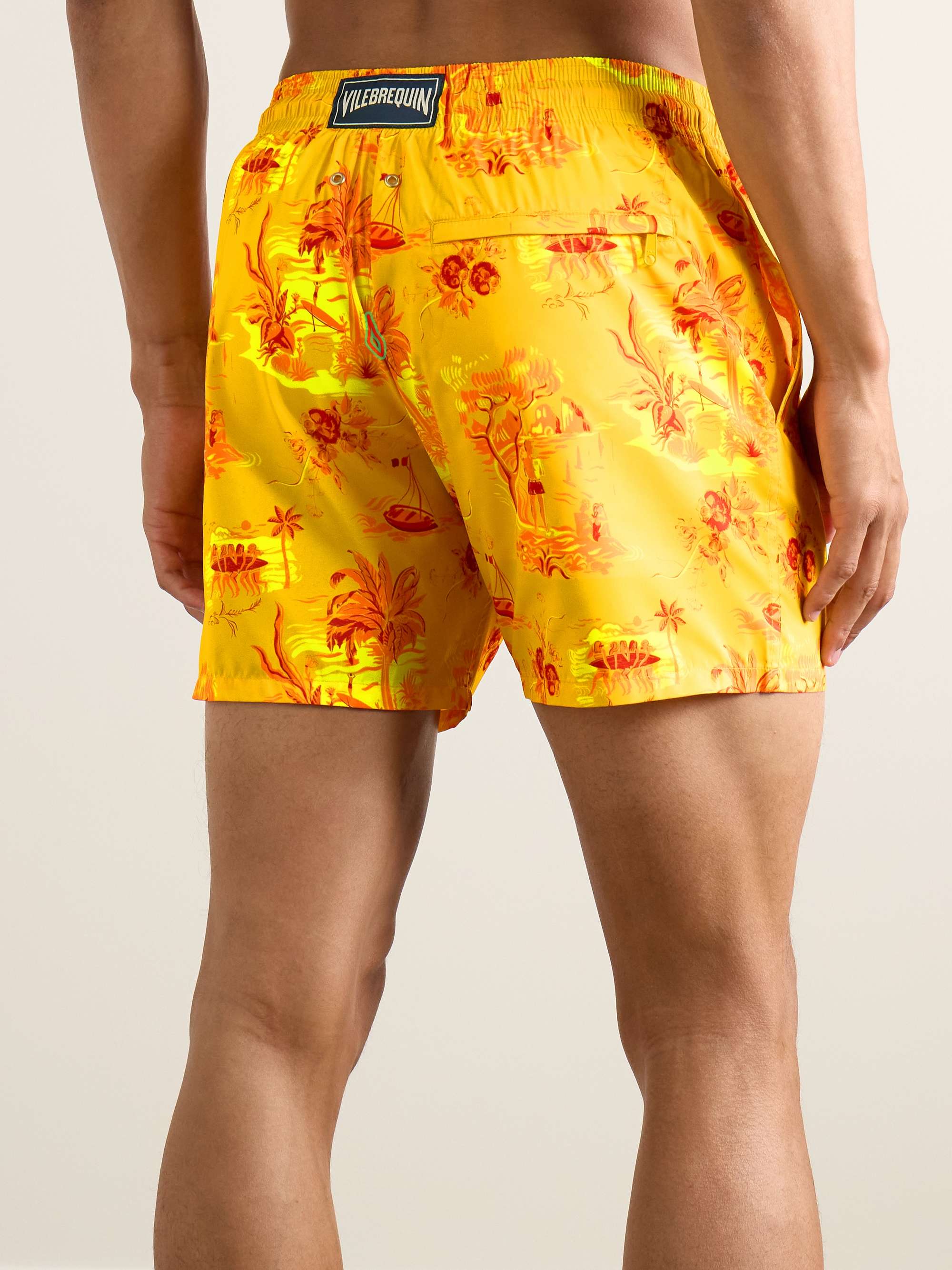 Mahina Straight-Leg Mid-Length Printed Recycled Swim Shorts view