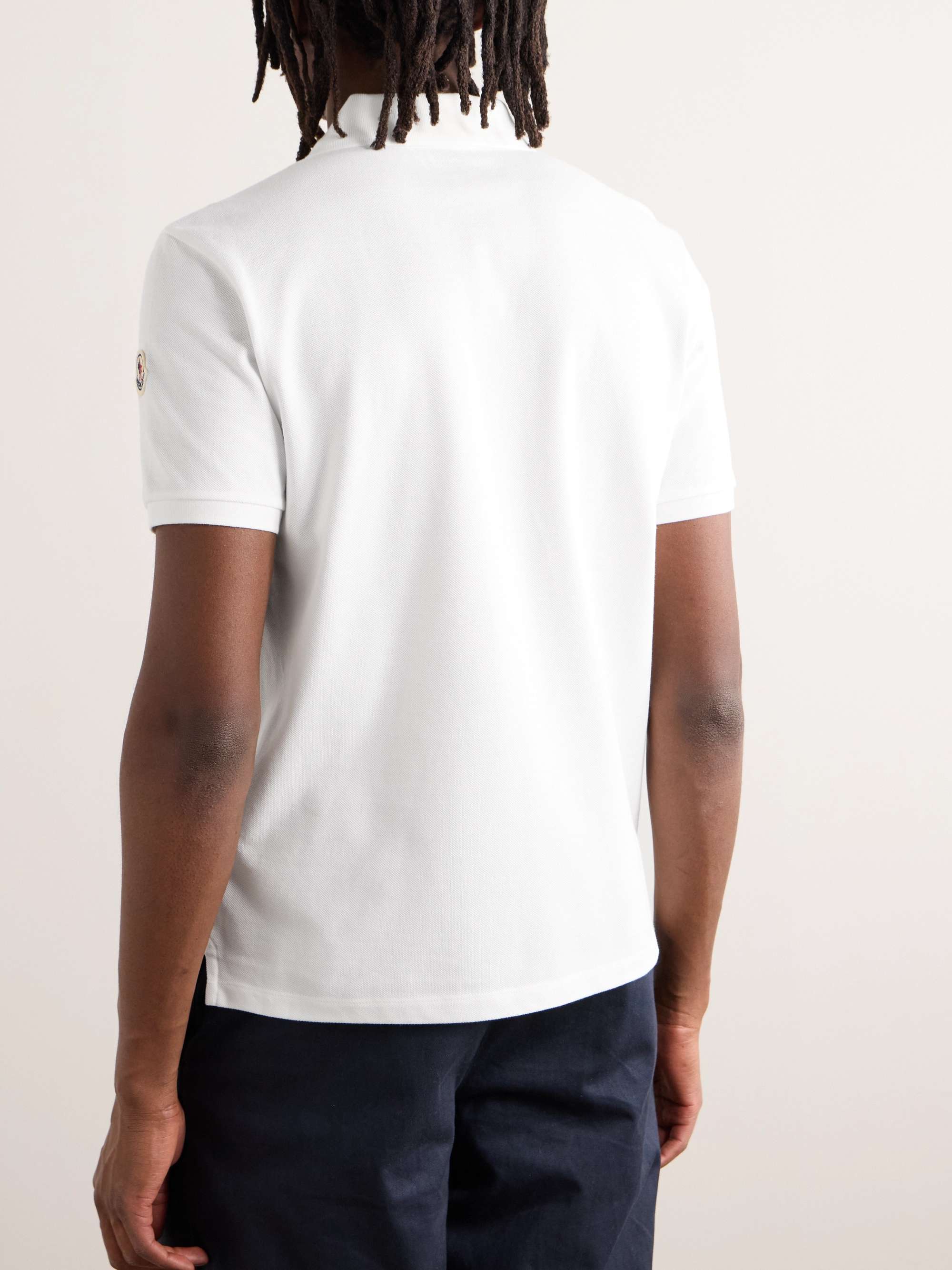 Logo-Appliquéd Grosgrain-Trimmed Cotton-Piqué Polo Shirt view