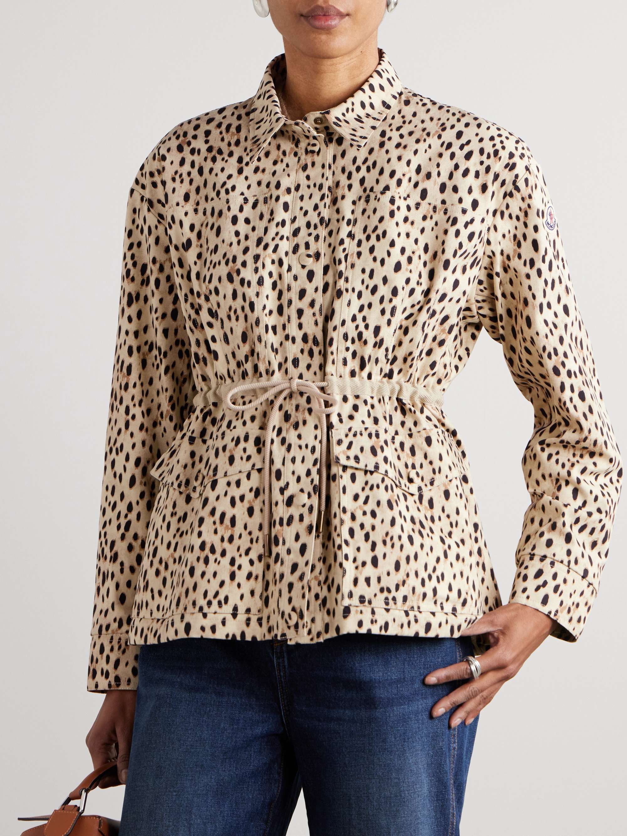 Saulon appliquéd animal-print cotton-blend canvas jacket view