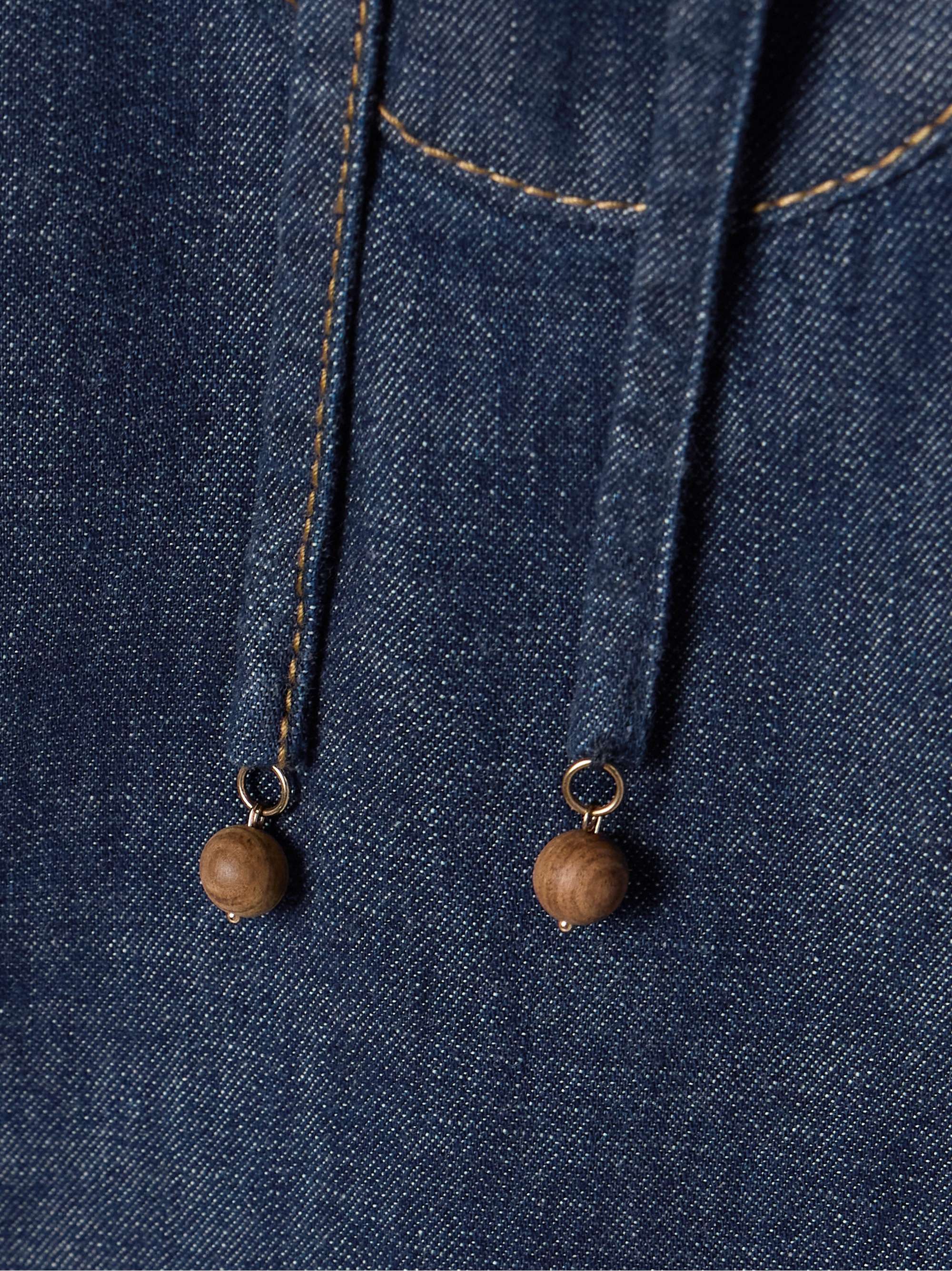 Rhiannon tie-detailed frayed denim mini dress view