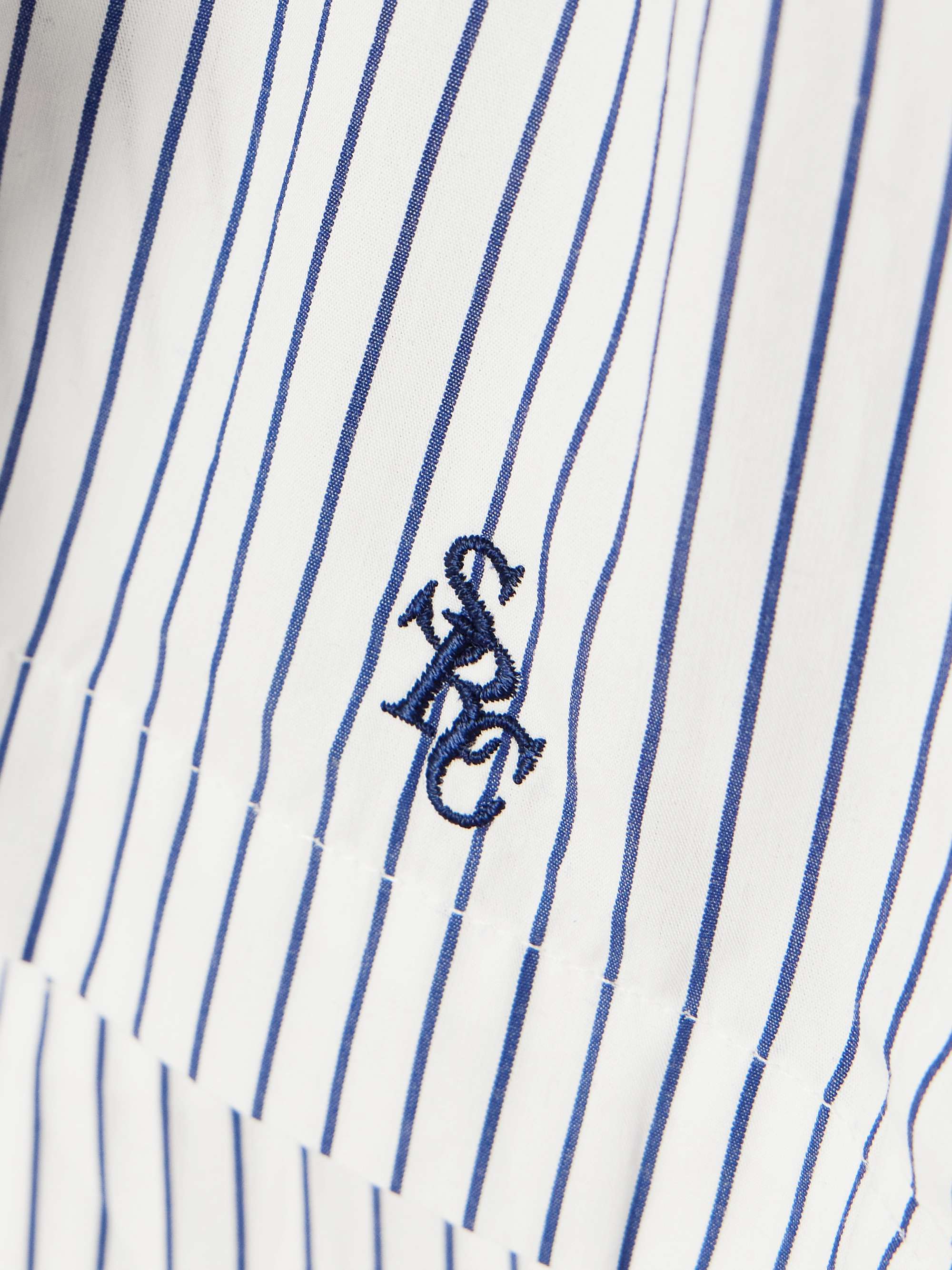 SRC embroidered striped cotton-poplin shorts view