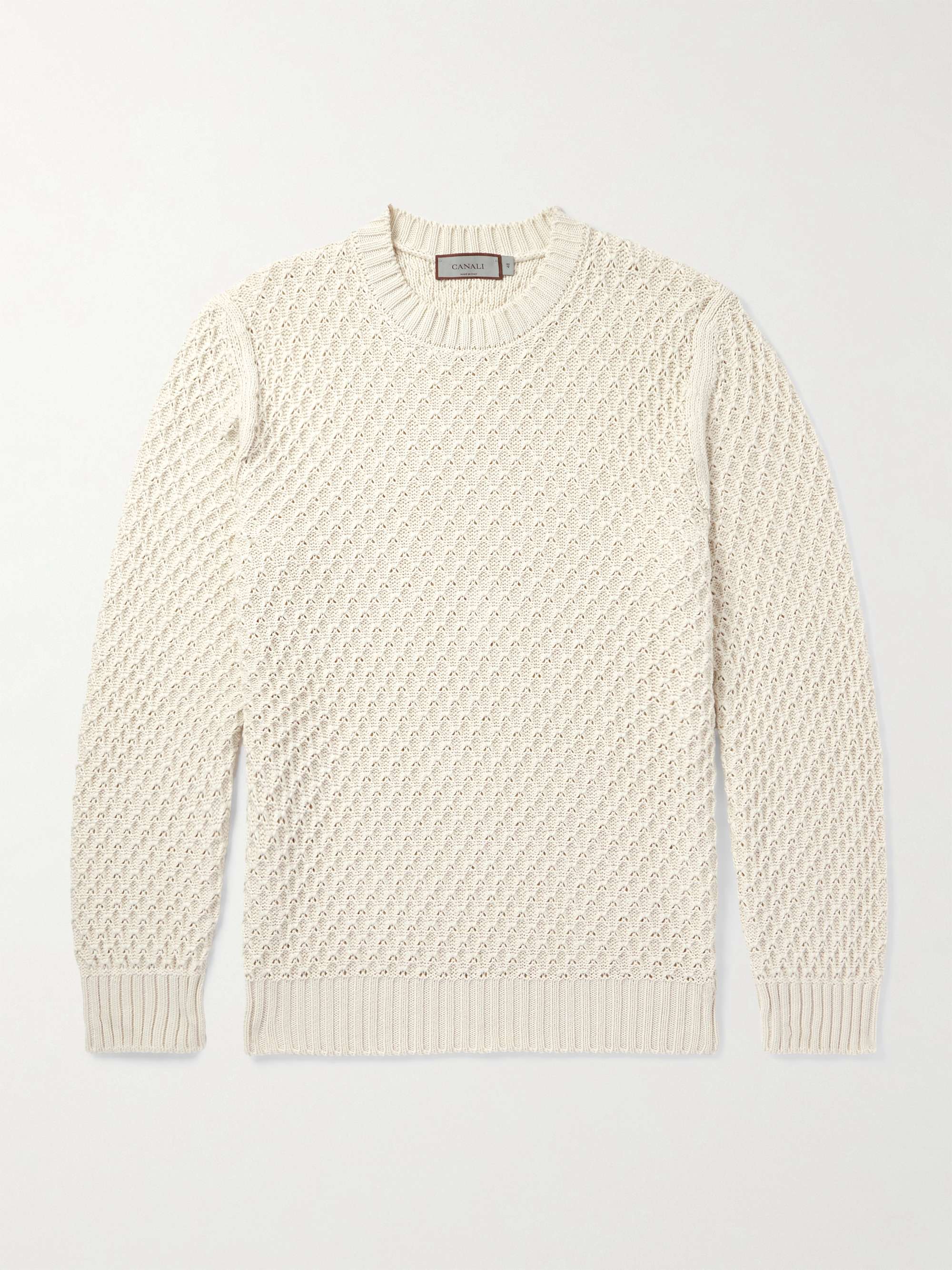 Slim-Fit Waffle-Knit Cotton Sweater hero visual