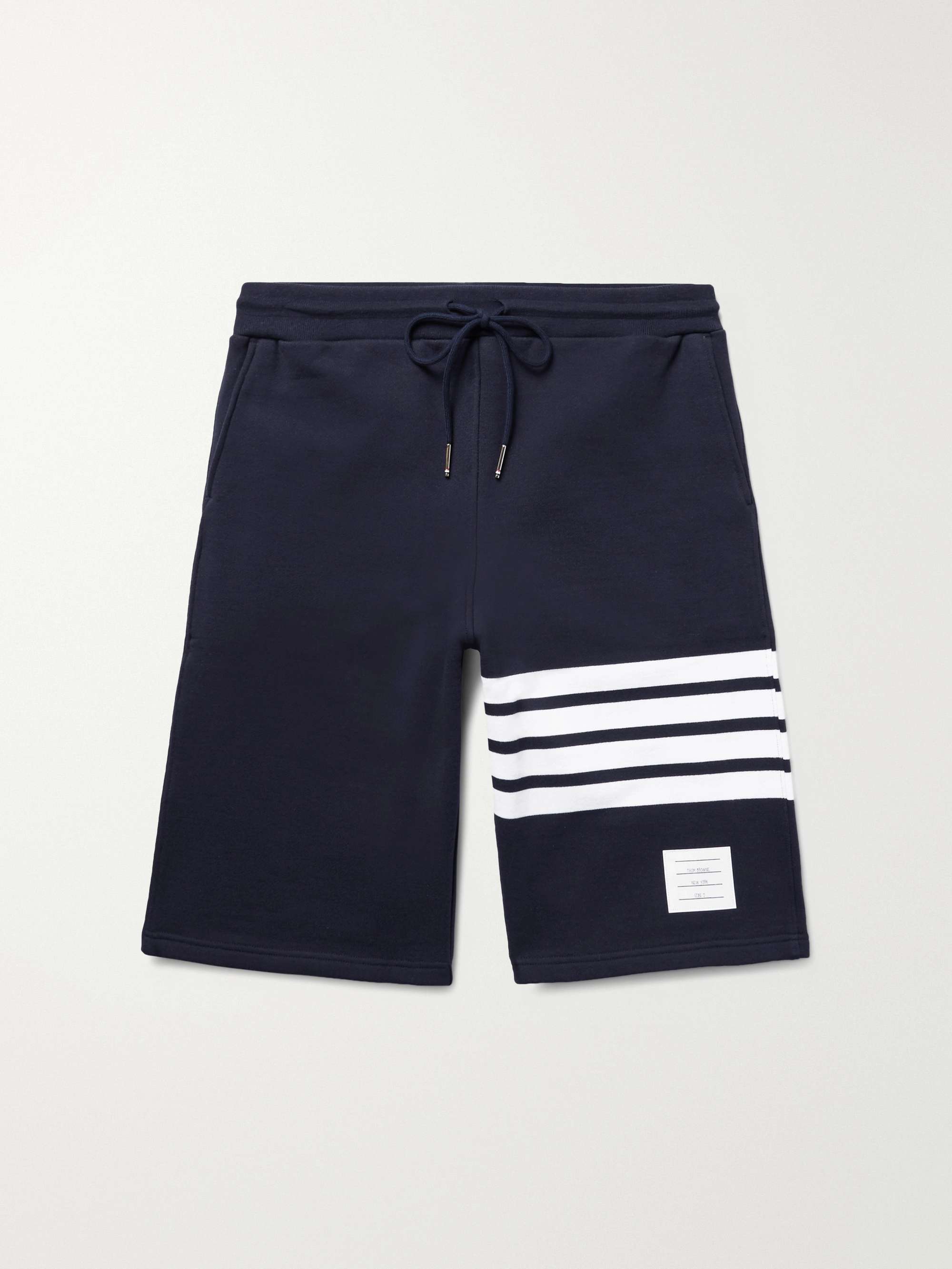 Striped Loopback Cotton-Jersey Shorts hero visual