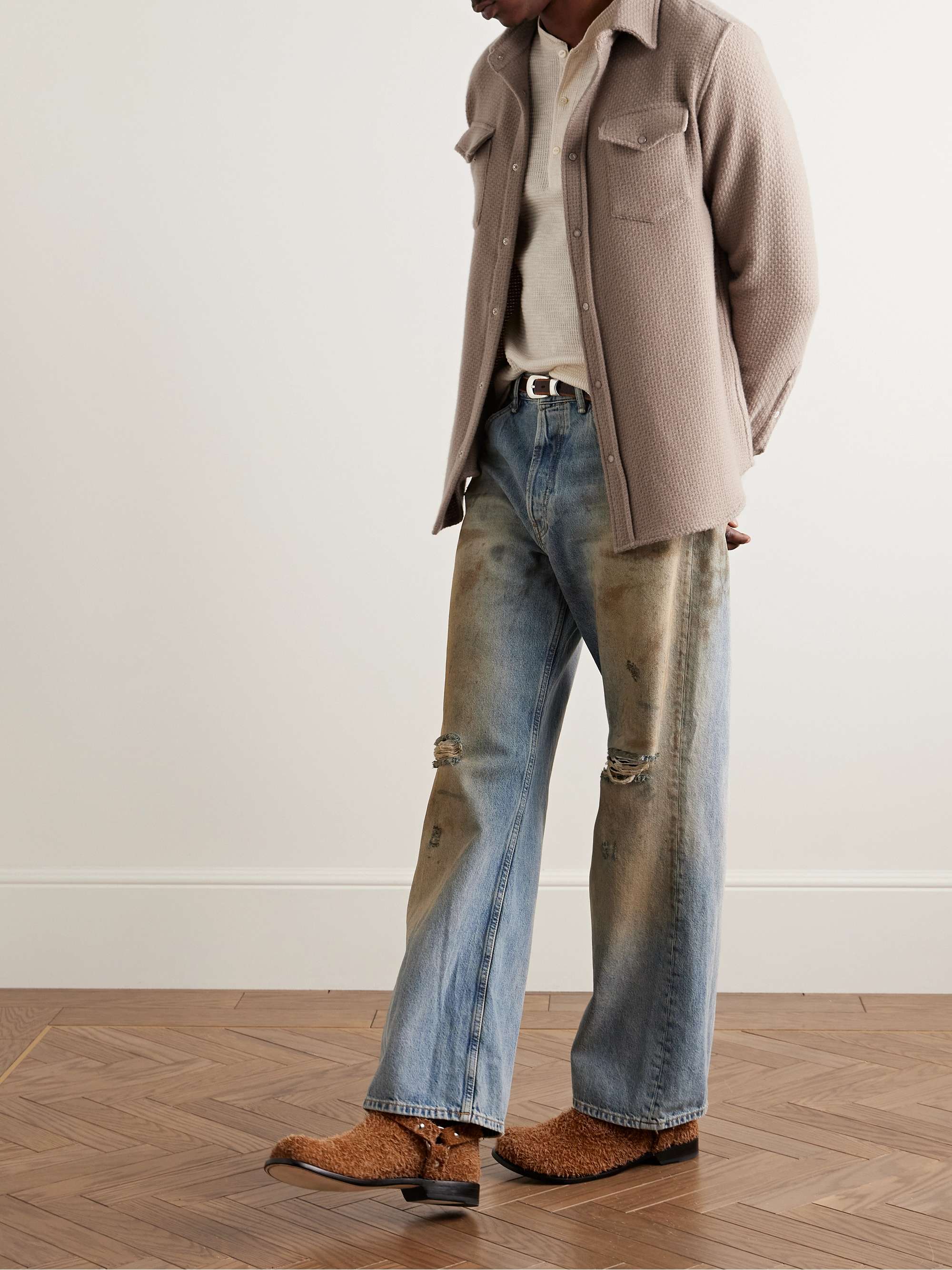 Waffle-Knit Cashmere Shirt view